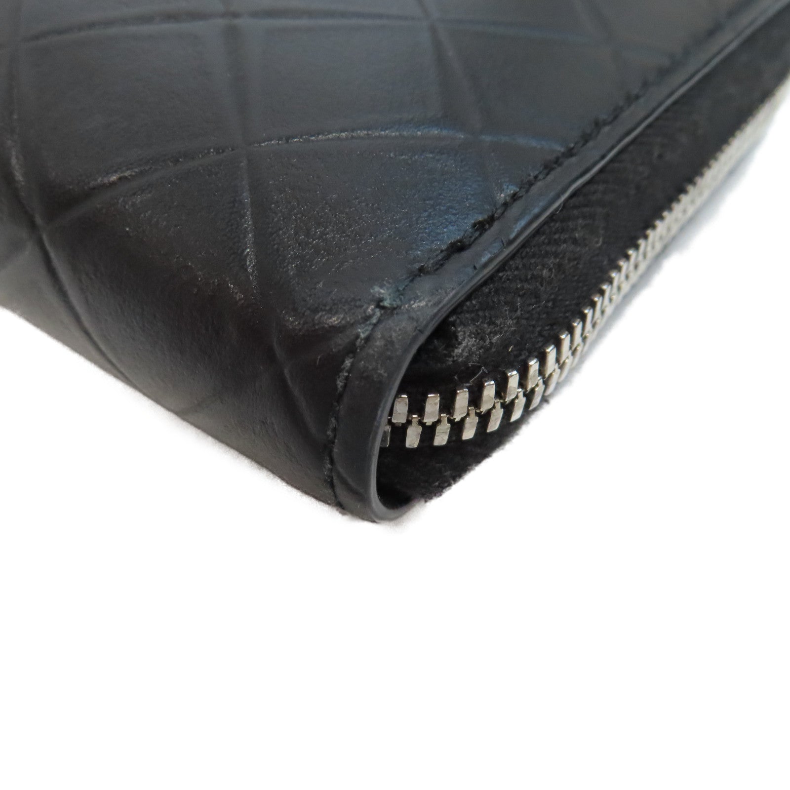 BOTTEGA VENETA 羊皮皮革Long Wallet銀扣長錢包黑色