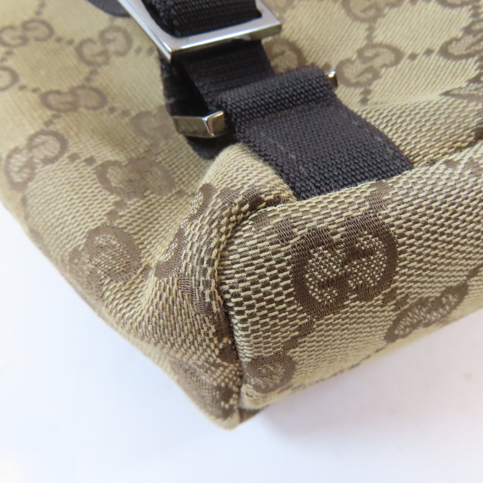 GUCCI 帆布GG Supreme BackPack銀扣背包啡色