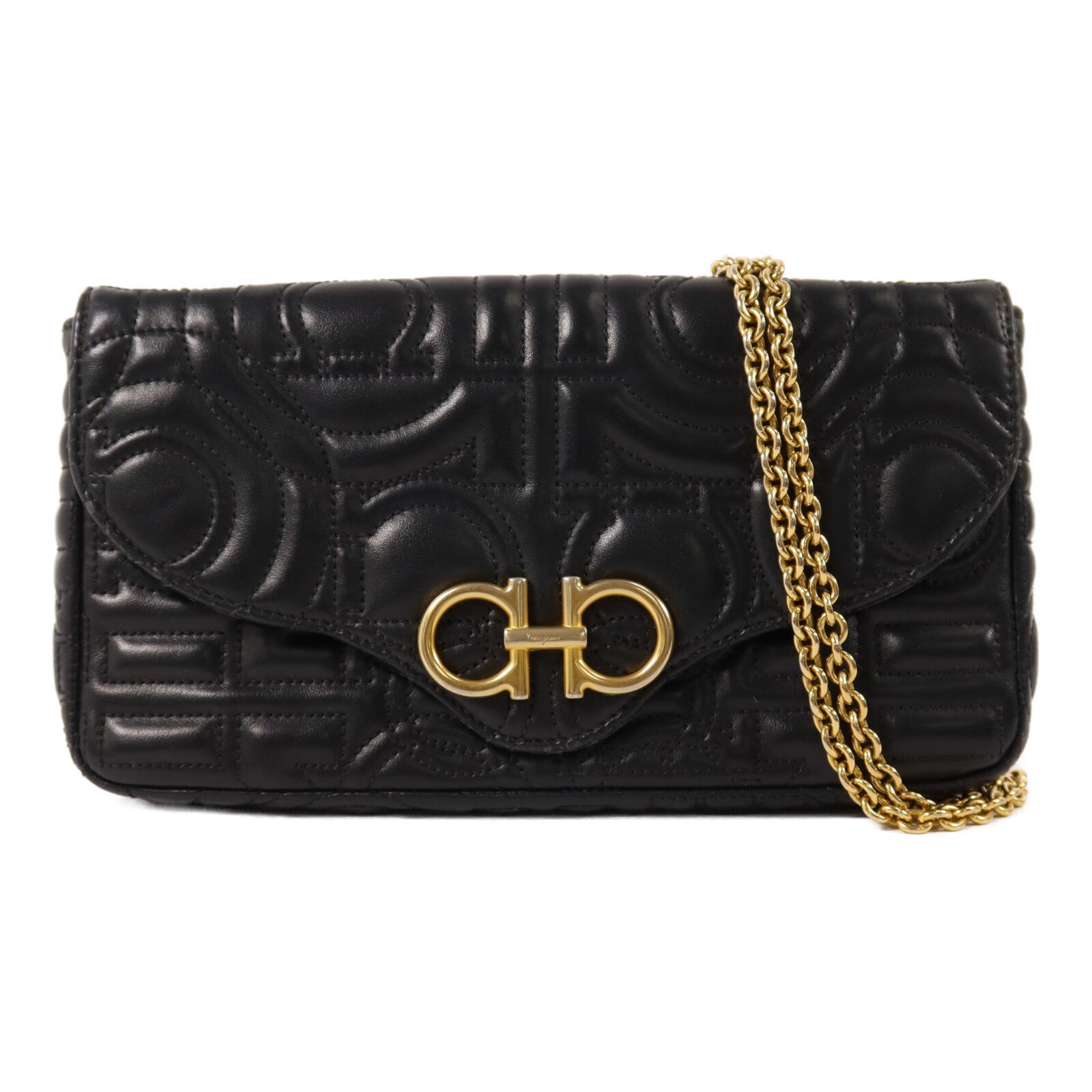 Salvatore Ferragamo 牛皮皮革Shoulder Bag鏈帶肩背袋
