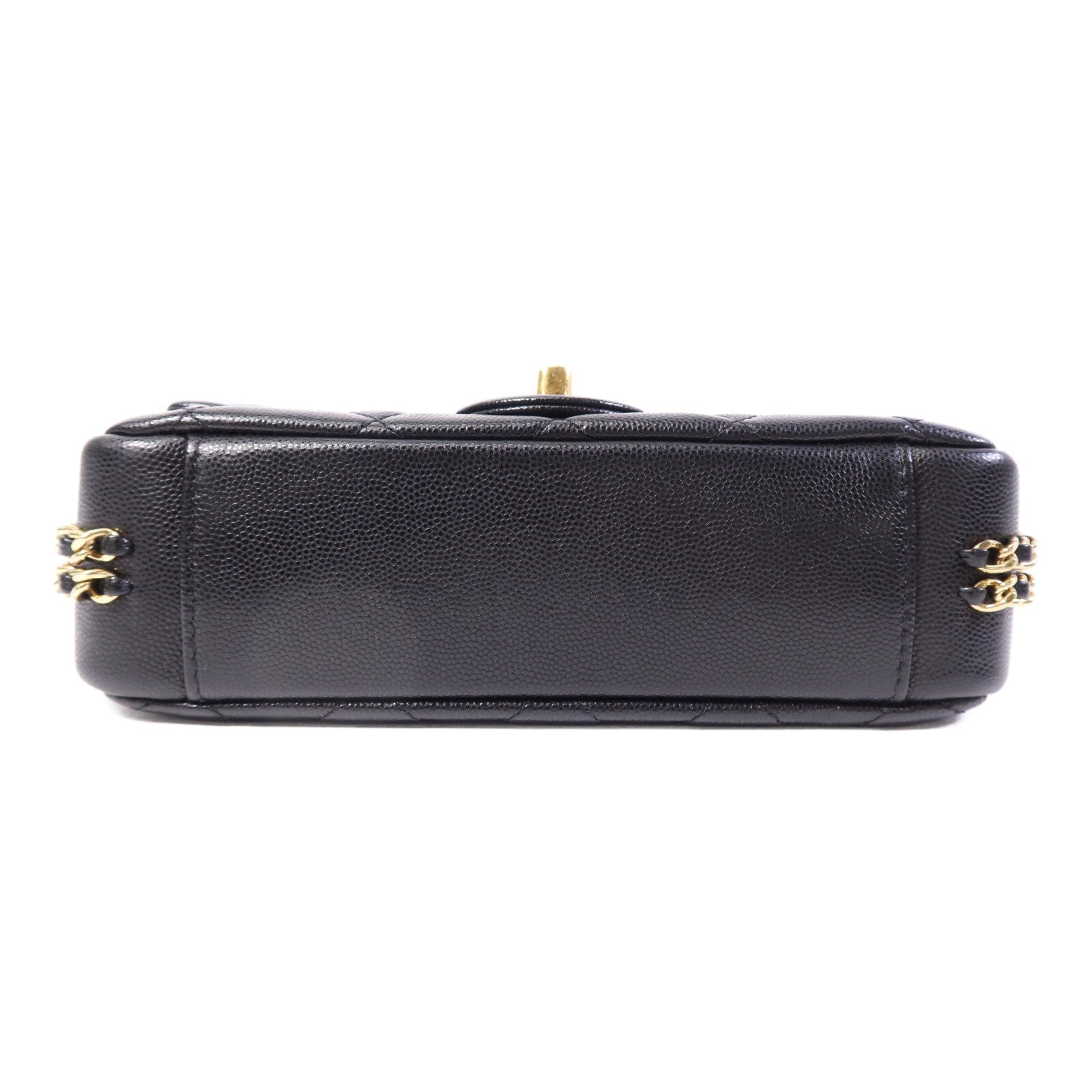 CHANEL 牛皮皮革Mini Flap Bag金扣鏈帶肩背袋
