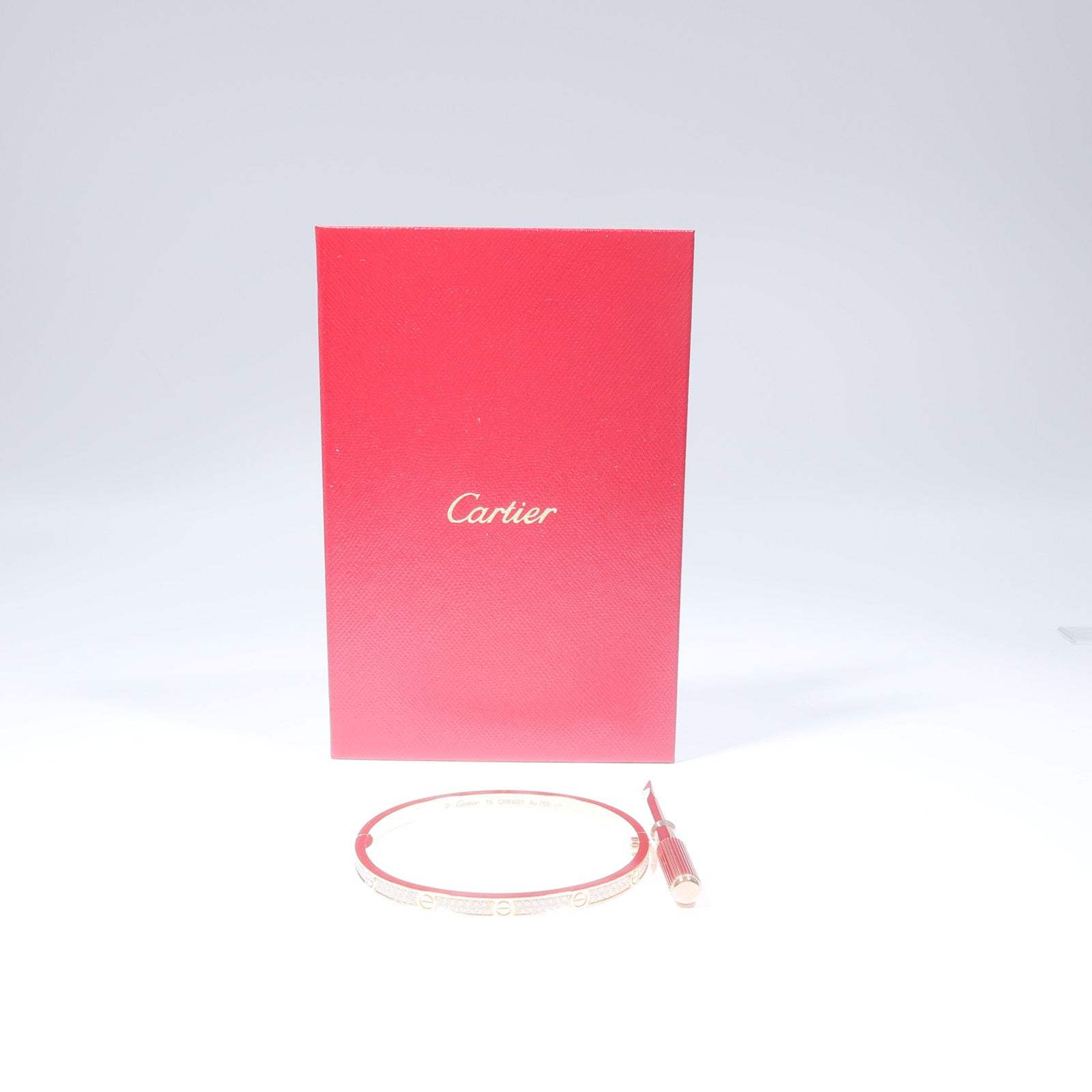CARTIER 18K玫瑰金Love Bracelet Small Model Full Diamonds鑽石手鐲