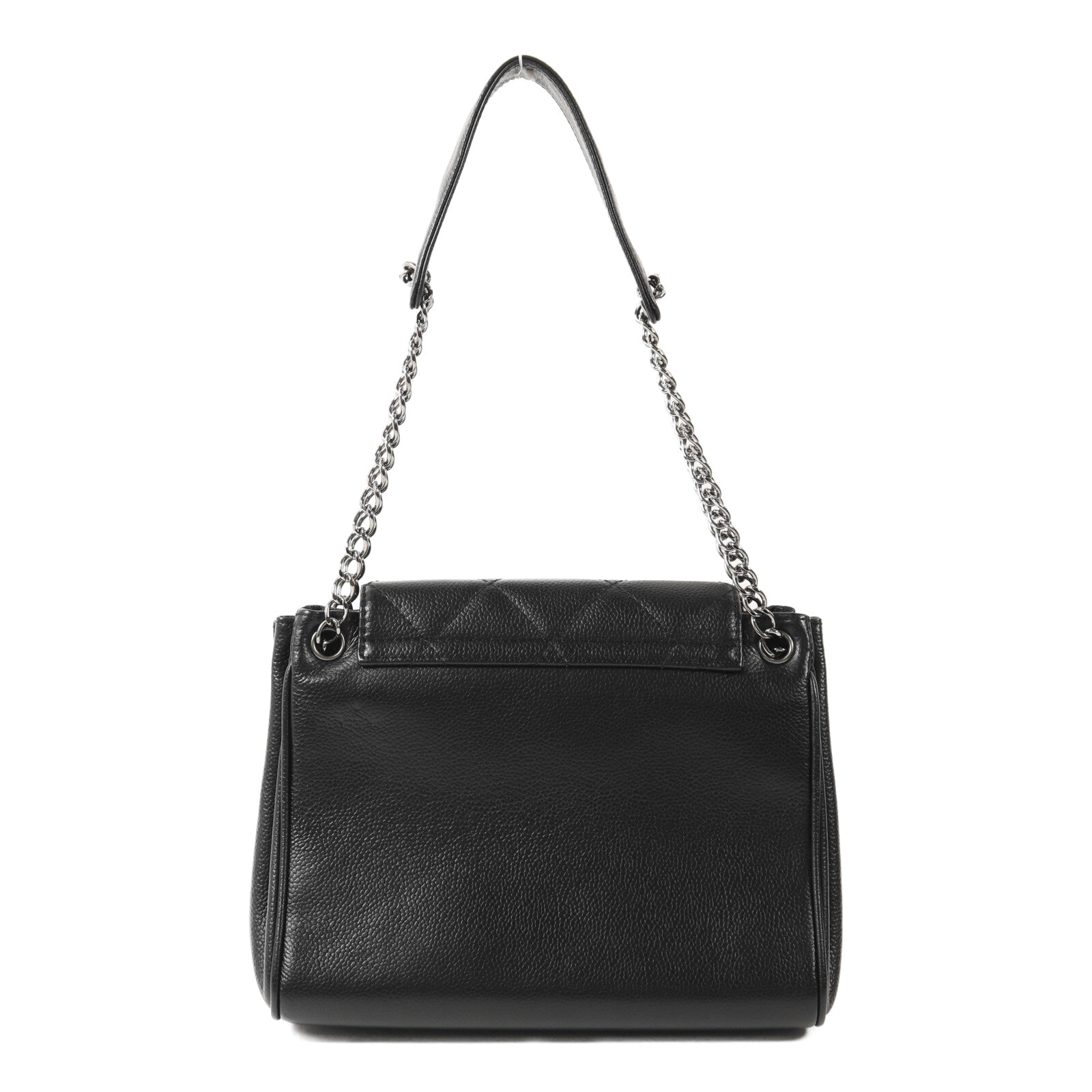 CHANEL 牛皮皮革Accordion Flap銀扣鏈帶肩背袋