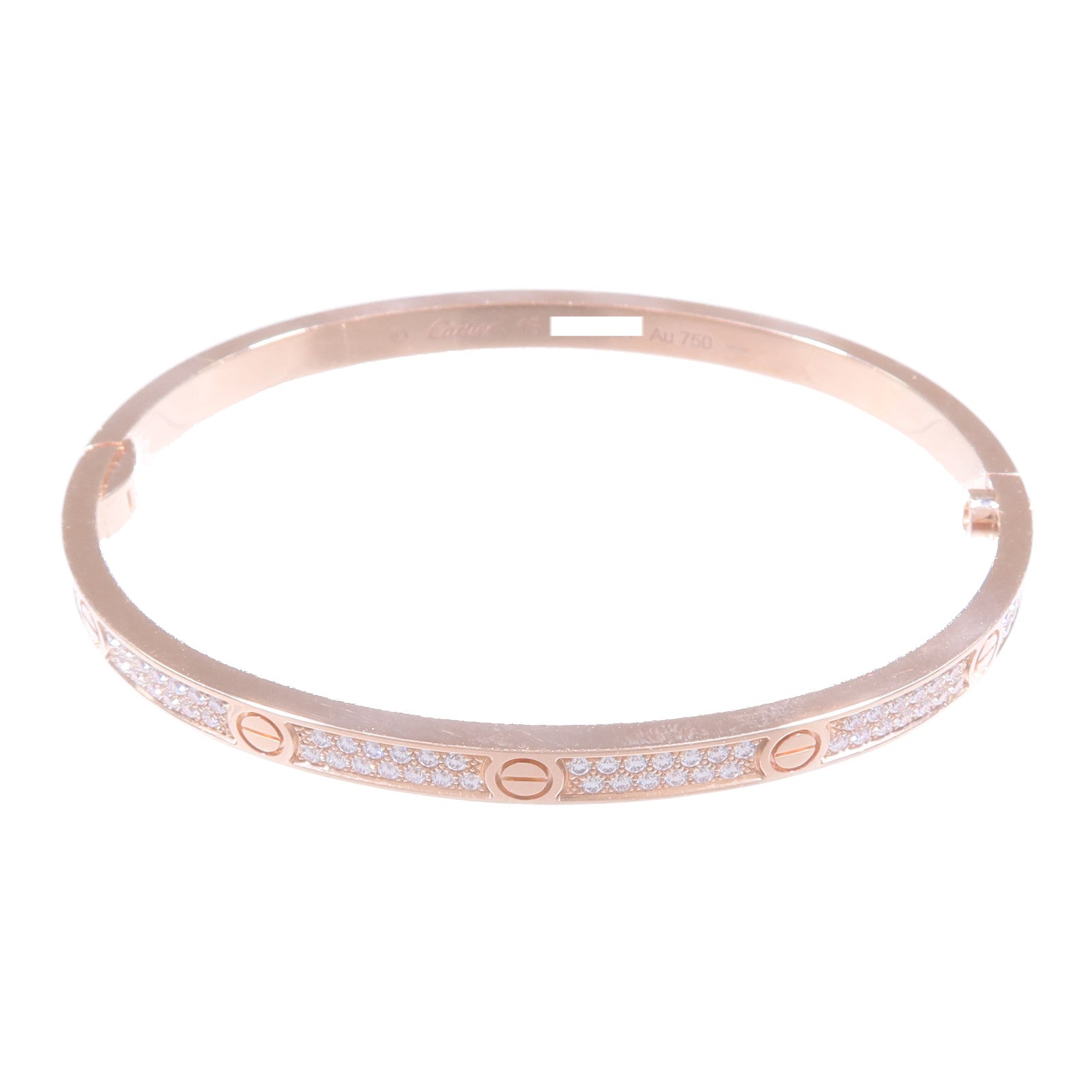 CARTIER 18K玫瑰金Love Bracelet Small Model Full Diamonds鑽石手鐲