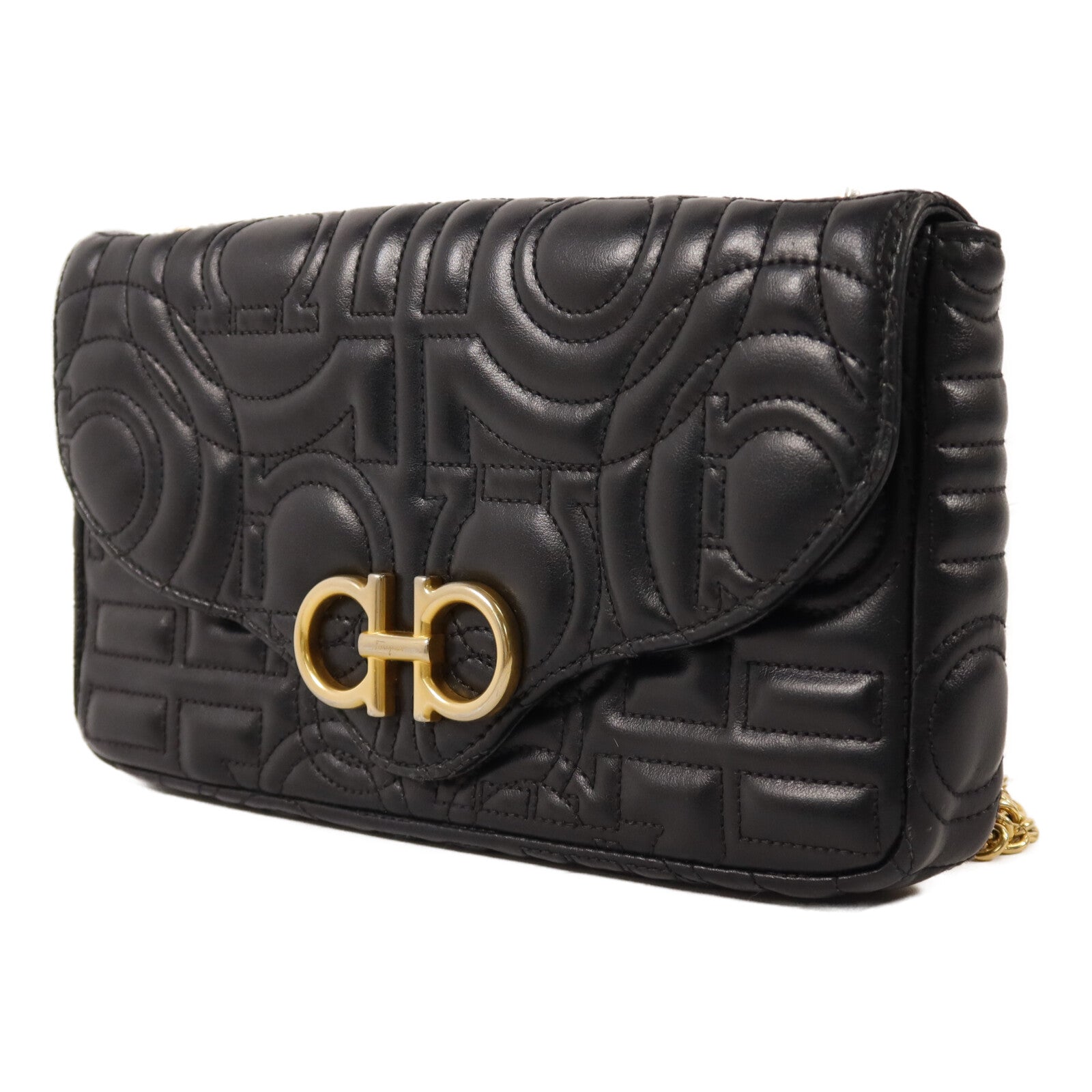 Salvatore Ferragamo 牛皮皮革Shoulder Bag鏈帶肩背袋