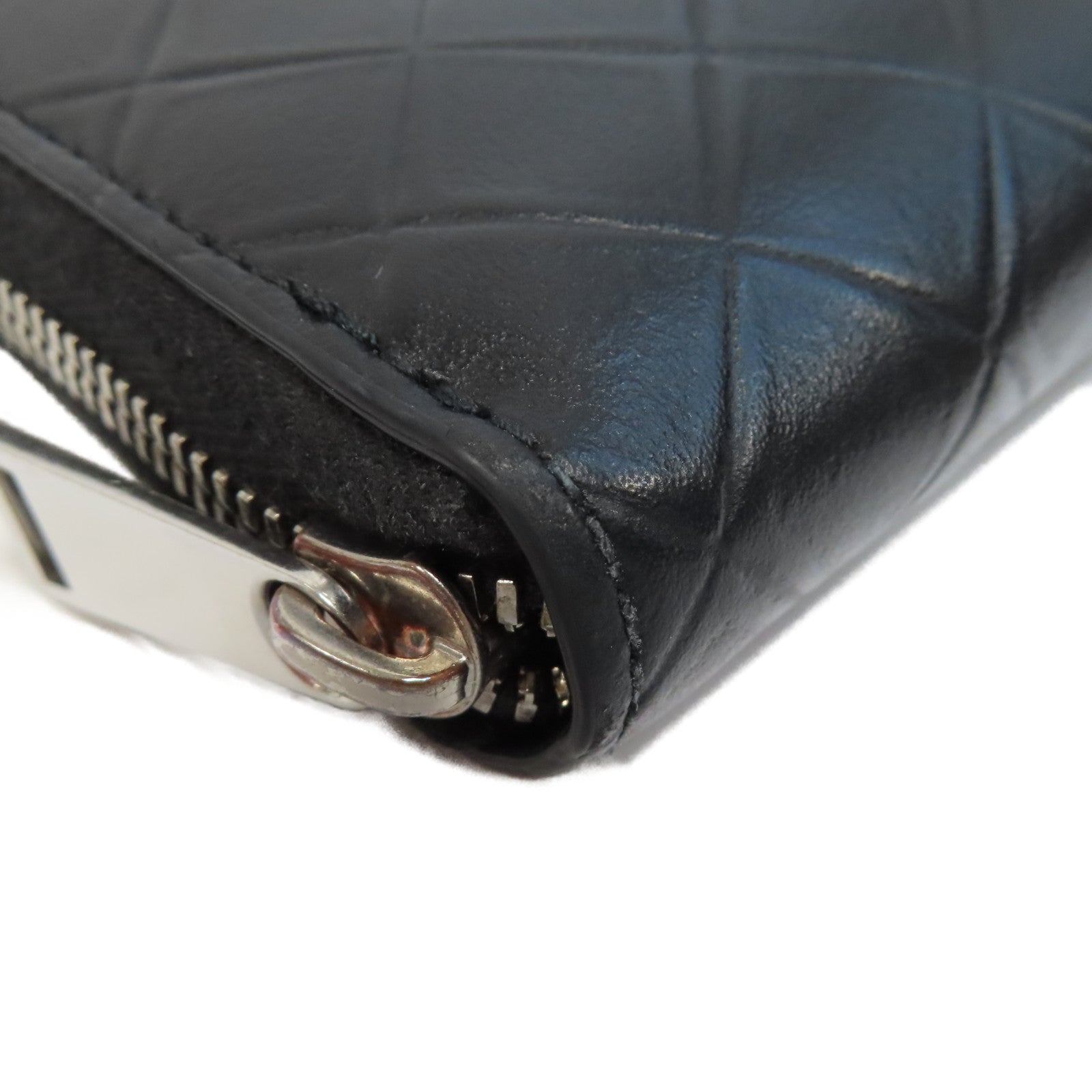 BOTTEGA VENETA 羊皮皮革Long Wallet銀扣長錢包黑色
