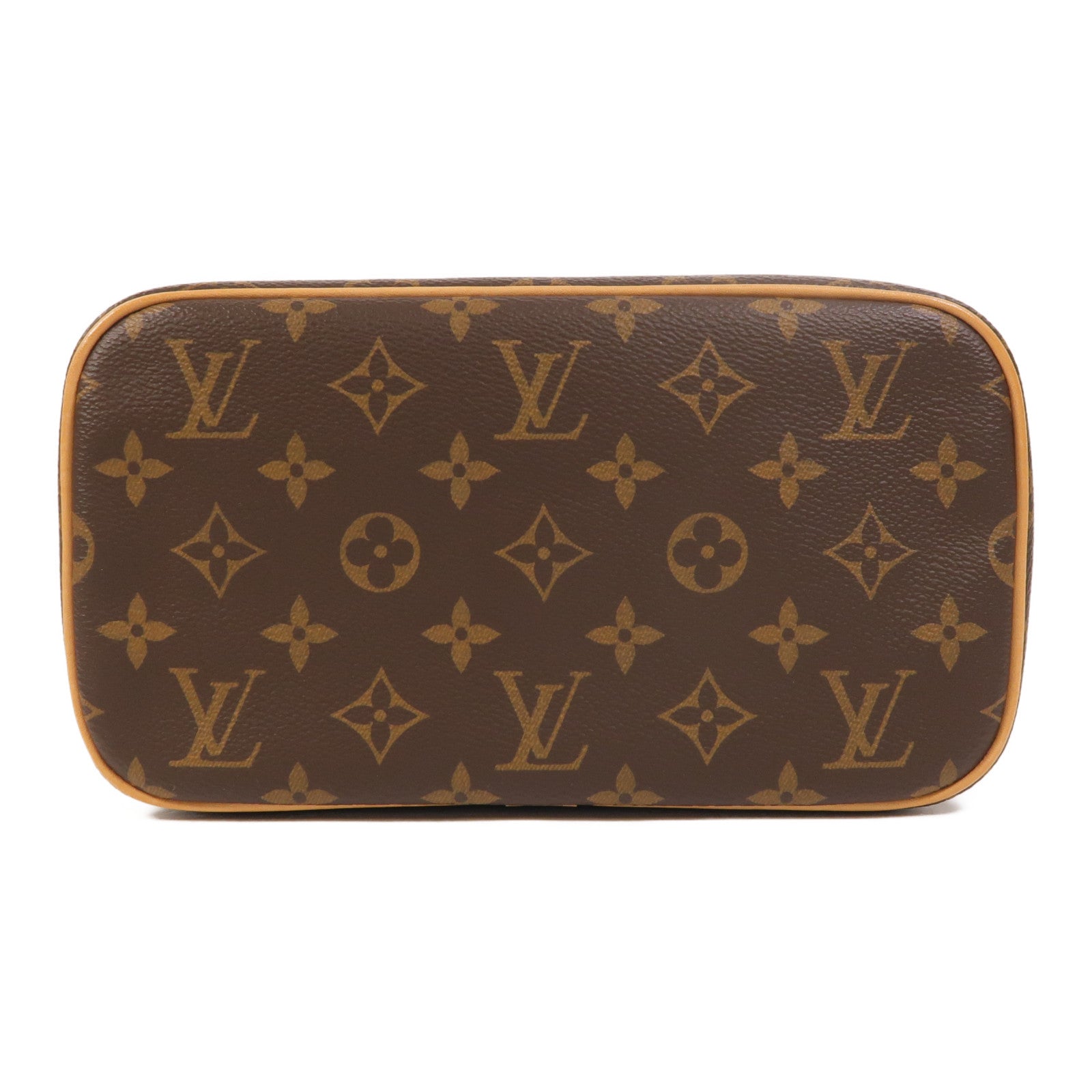 LOUIS VUITTON Monogram Nice BB金扣手挽袋棕色