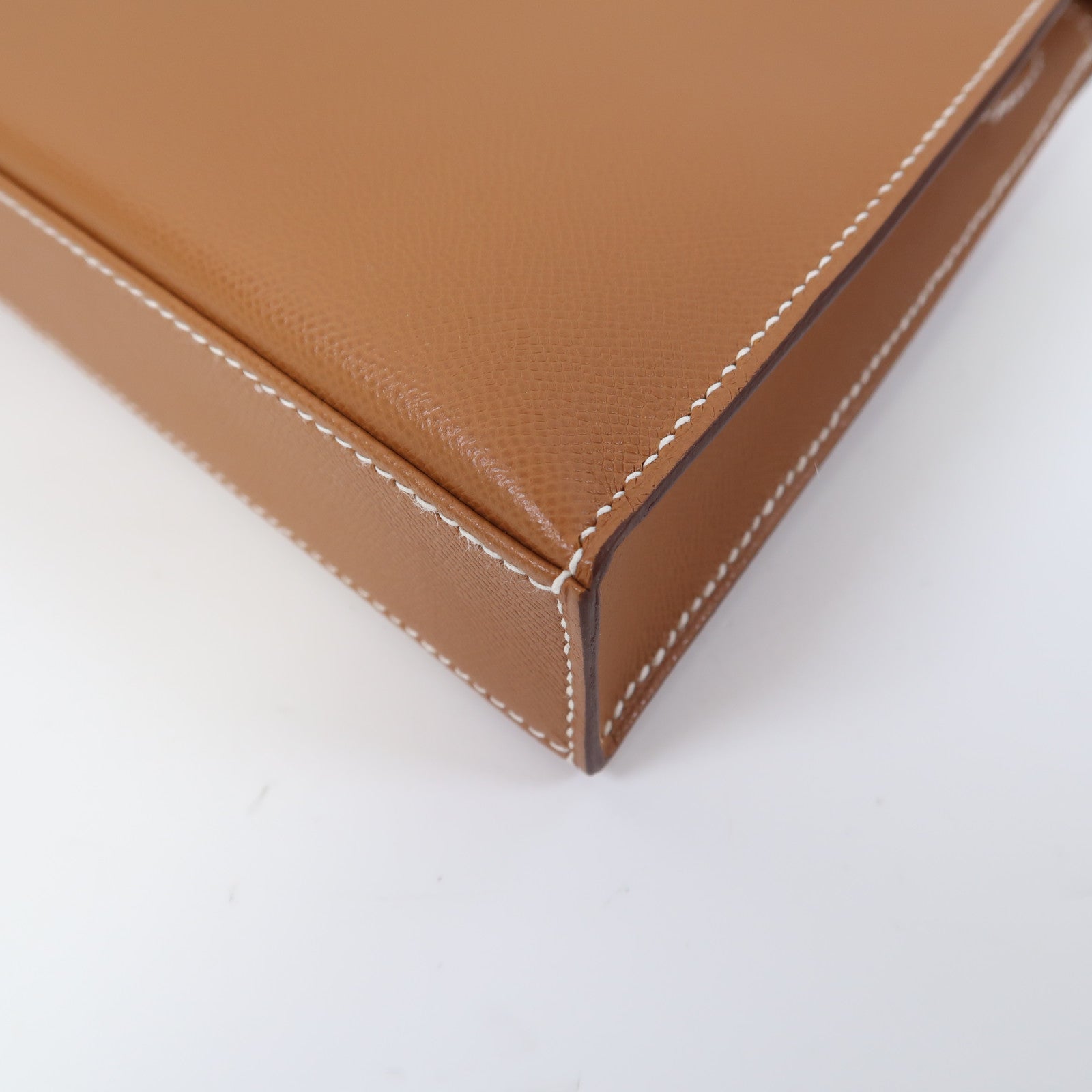 HERMES 【激減優惠】Madame皮革Kelly Elan金扣肩背袋金棕色