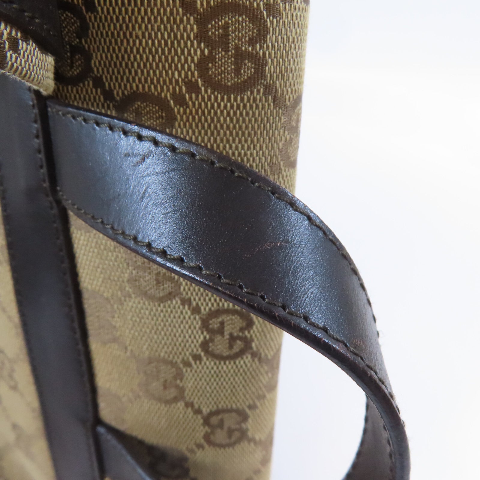 GUCCI 帆布GG Supreme BackPack銀扣背包啡色