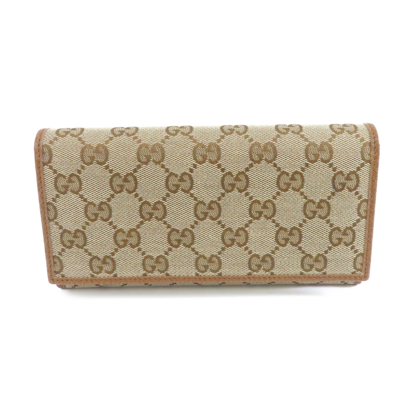 GUCCI 帆布Long Wallet金扣長錢包啡色