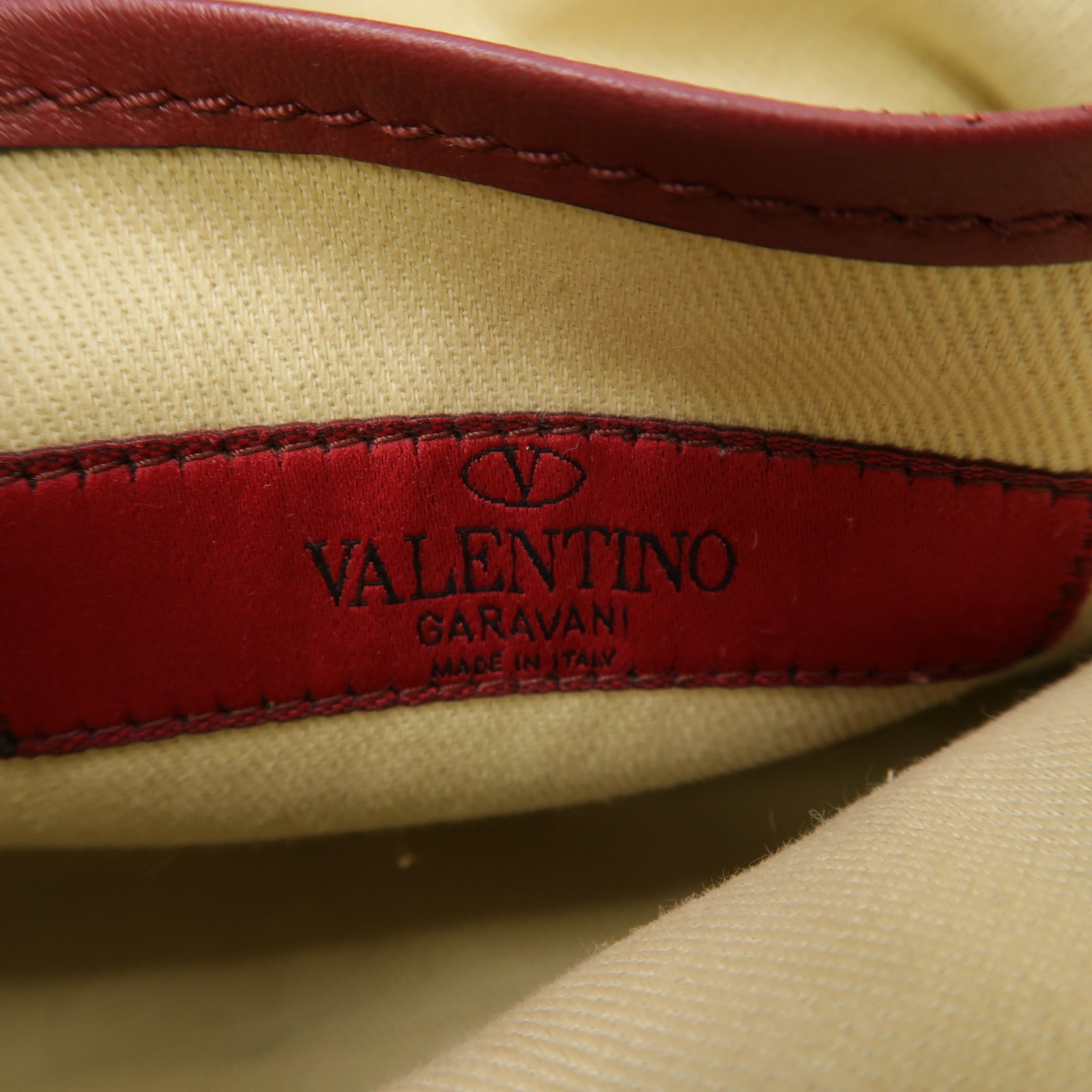 Valentino 羊皮皮革Shoulder Bag金扣肩背袋紅色
