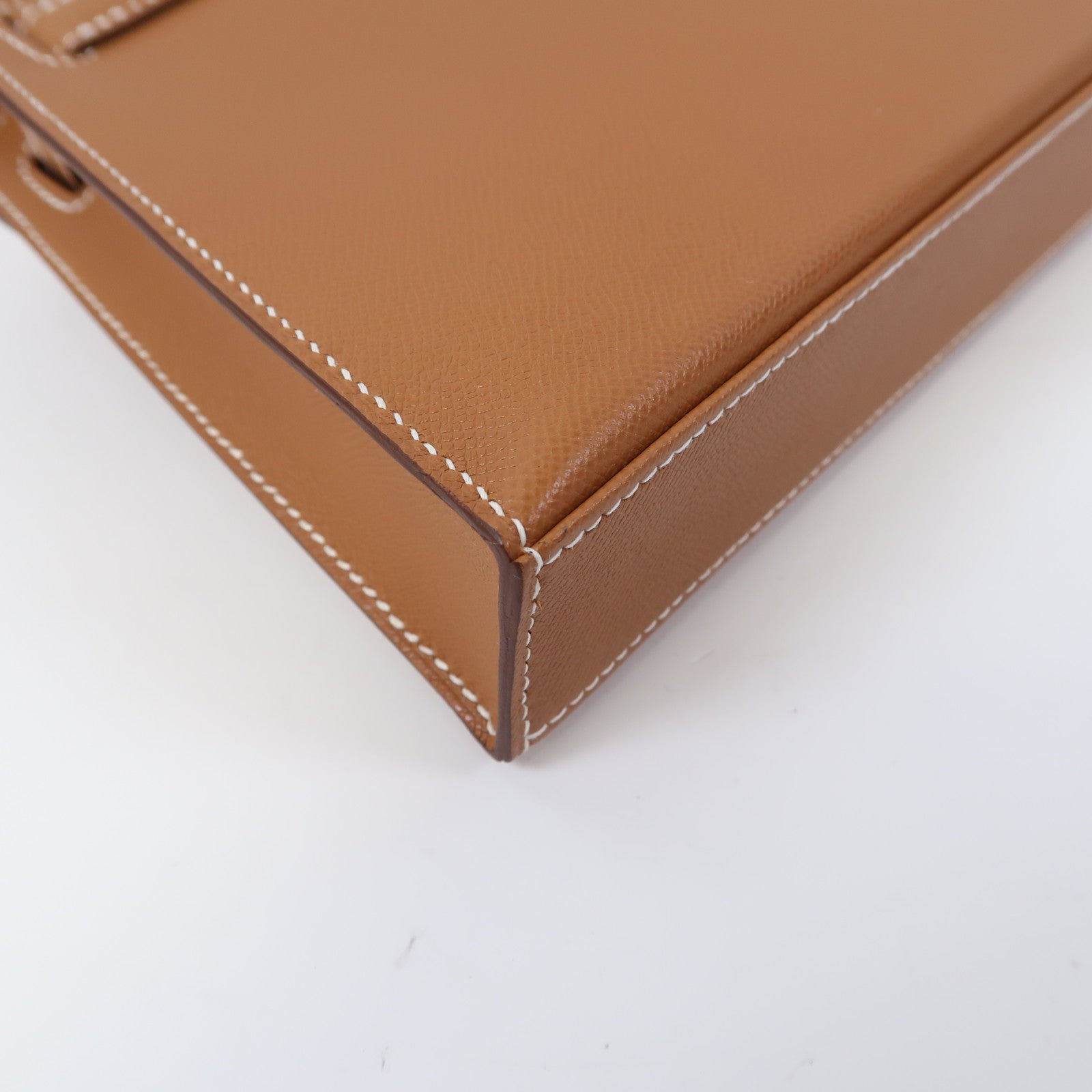 HERMES 【激減優惠】Madame皮革Kelly Elan金扣肩背袋金棕色