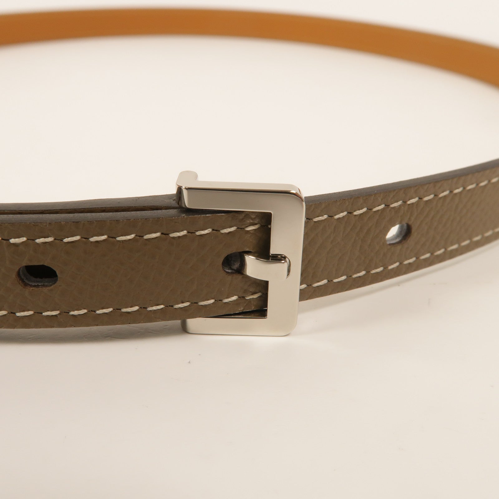 HERMES Epsom皮革Pop H Belt皮帶Etoupe