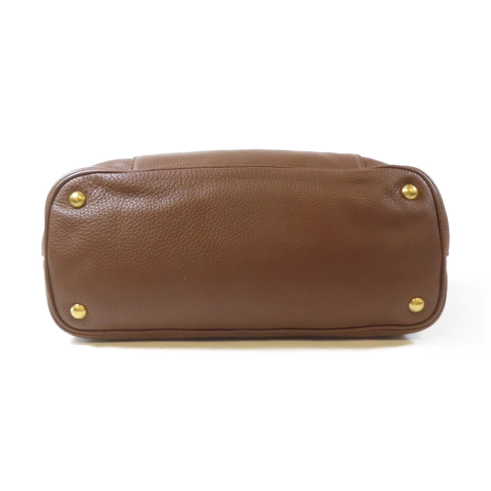 Miu Miu 牛皮皮革Shoulder Bag金扣肩背袋啡色