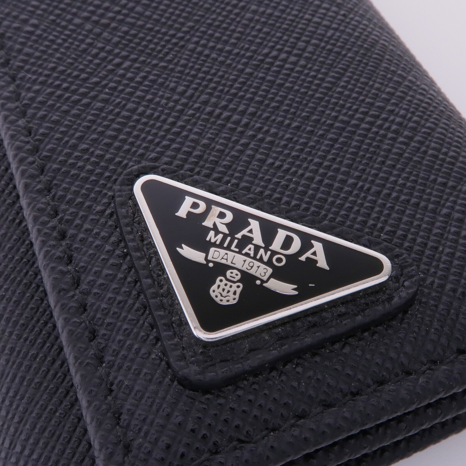 PRADA 牛皮皮革Key Case銀扣鎖匙包