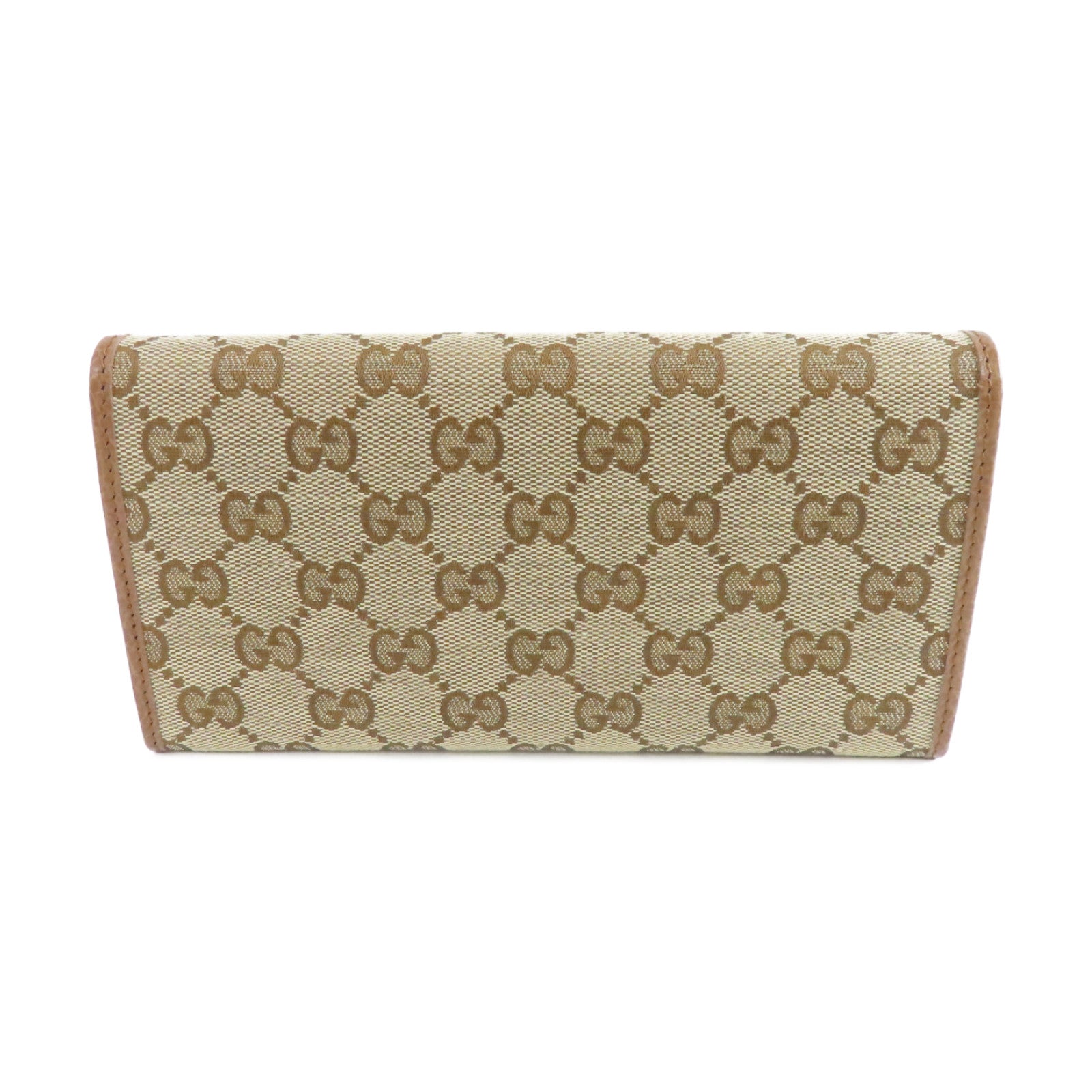 GUCCI 帆布Long Wallet金扣長錢包啡色