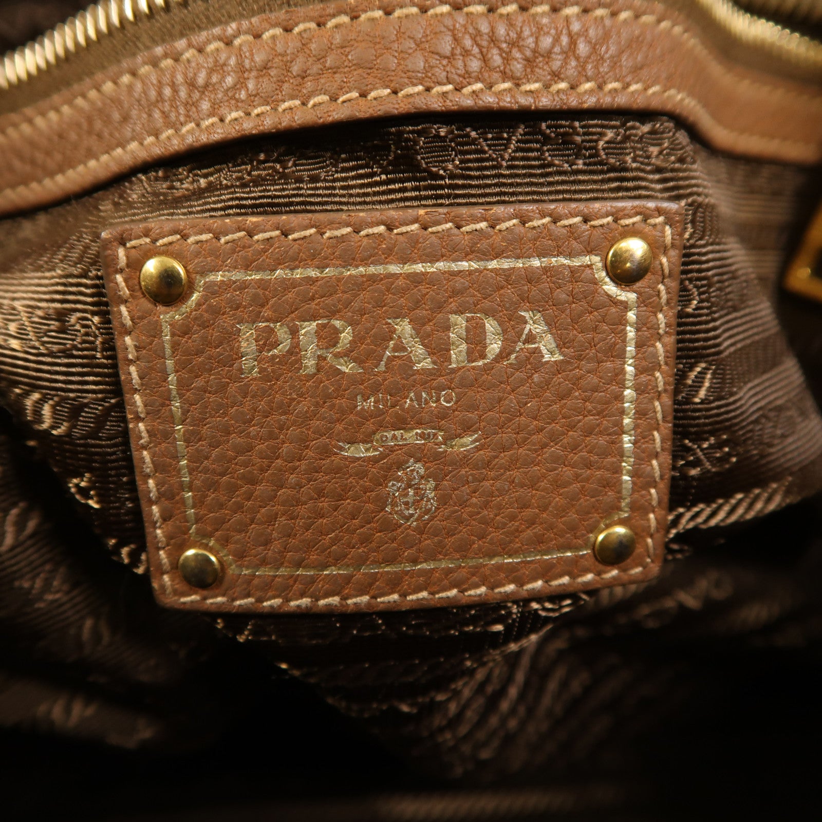 PRADA 牛皮皮革2 Way Shoulder金扣肩背袋