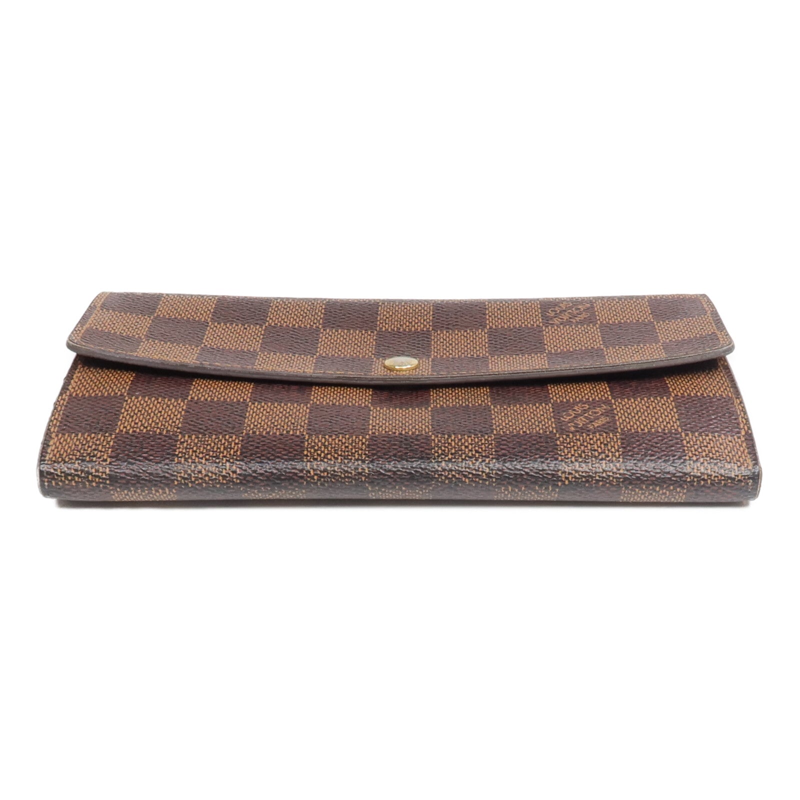 LOUIS VUITTON 【激減優惠】Damier Portefeuille Sarah 金扣長錢包