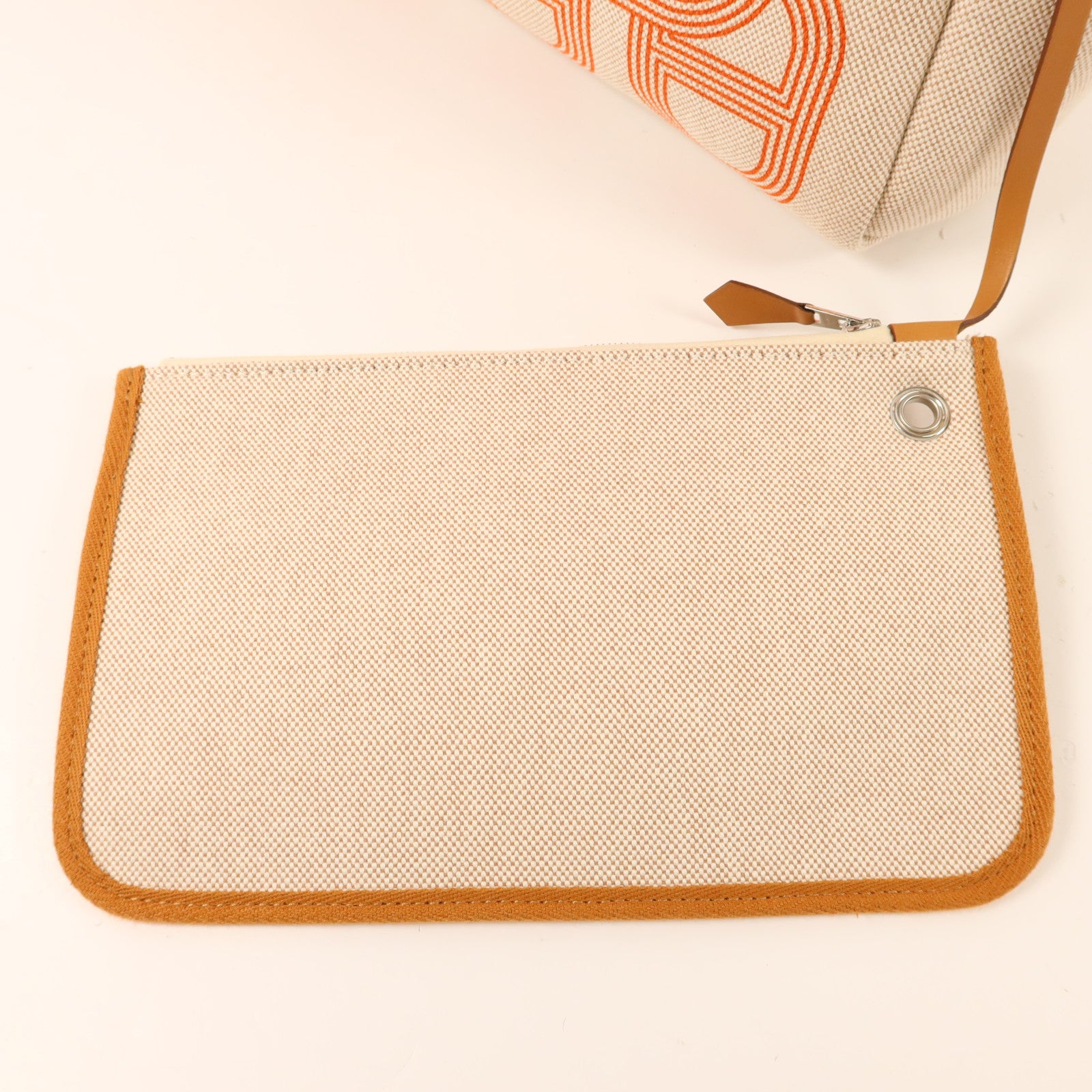 HERMES 帆布Herbag PM銀扣手挽肩背兩用袋