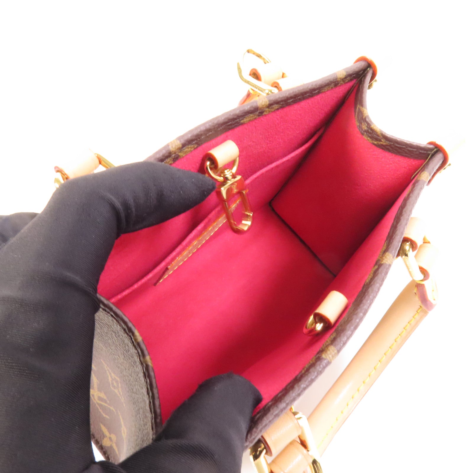 LOUIS VUITTON Monogram LV x TM On The Go BB金扣手挽肩背兩用袋