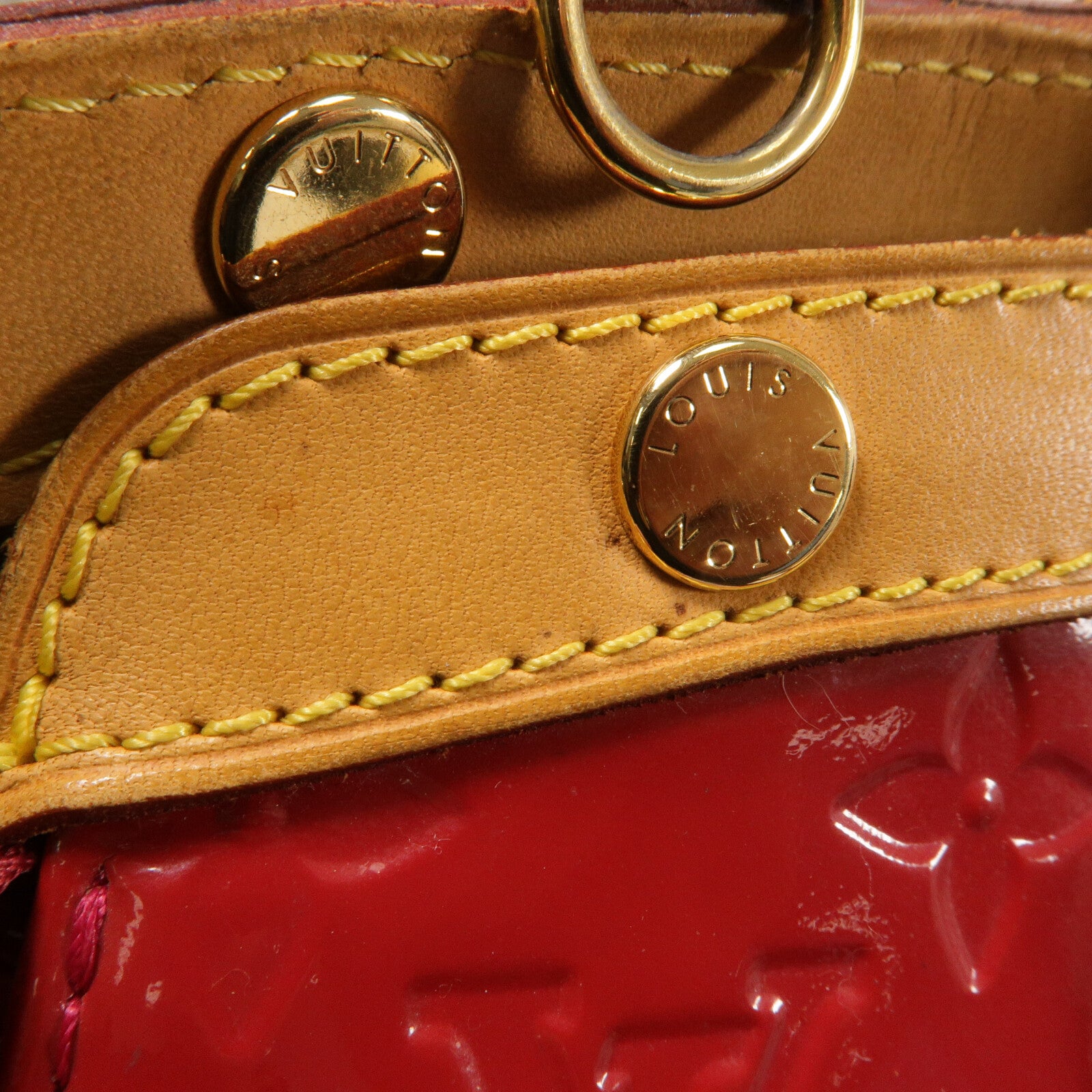LOUIS VUITTON Mono-Vernis Brea MM手挽肩背兩用袋紅色