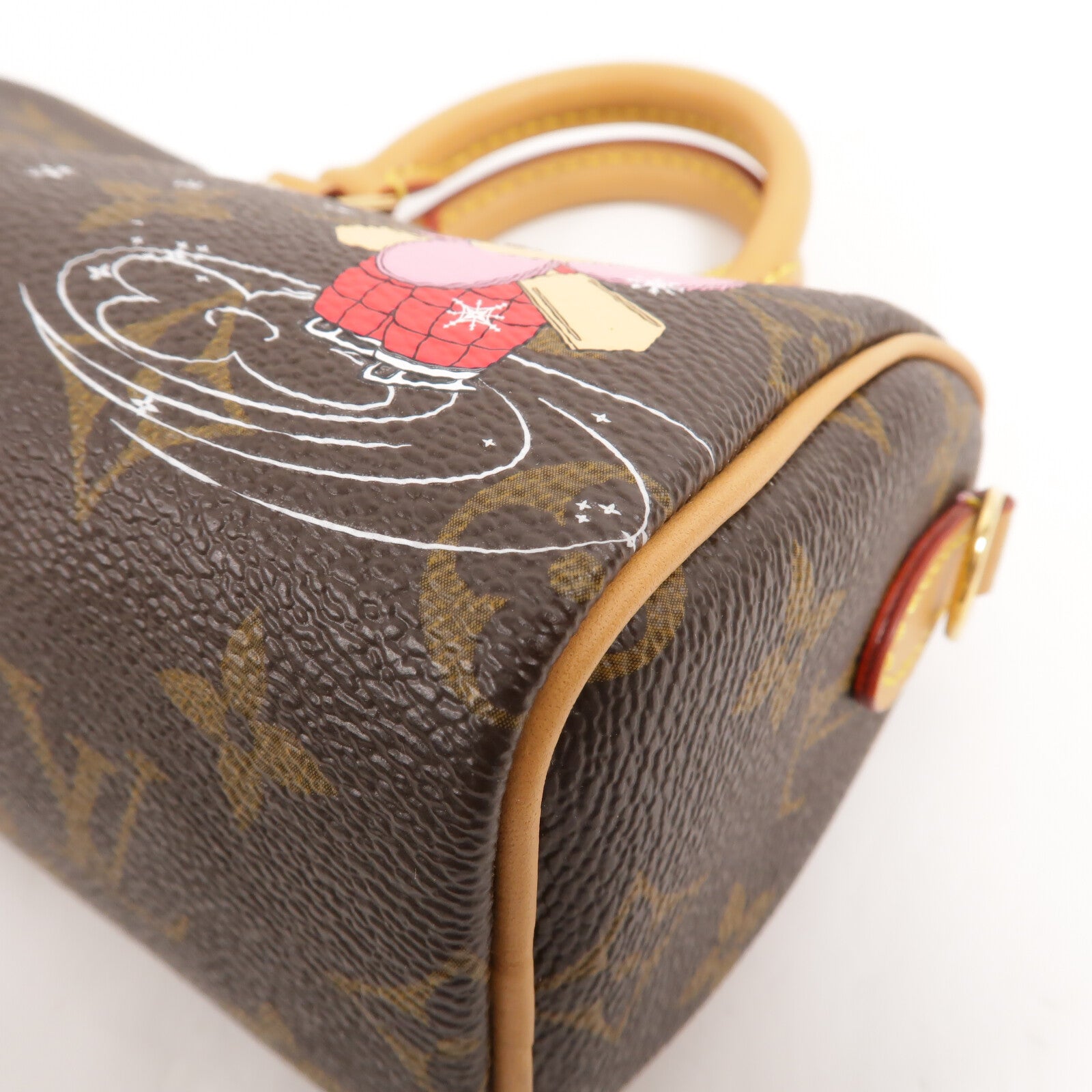 LOUIS VUITTON Monogram Vivienne Nano Speedy金扣手挽肩背兩用袋