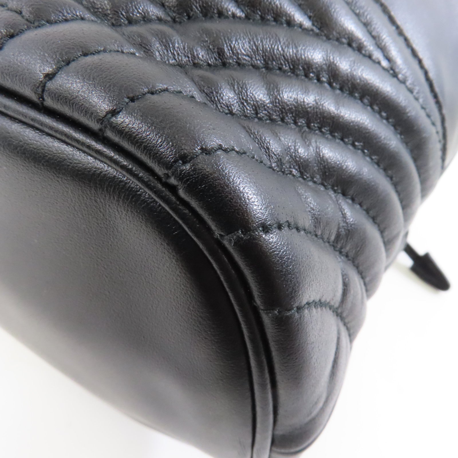 PRADA 牛皮皮革2 Way Shoulder銀扣手挽肩背兩用袋黑色