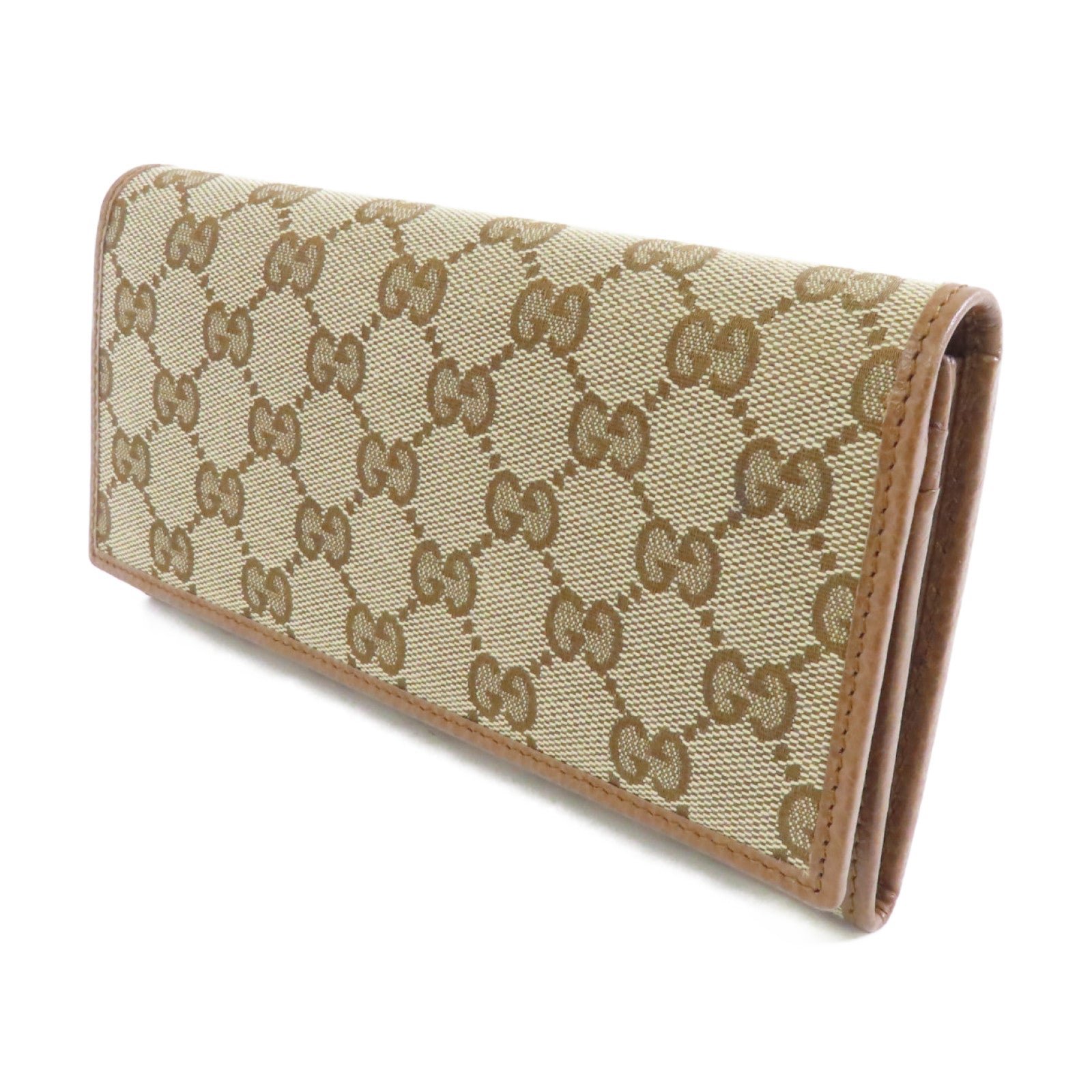 GUCCI 帆布Long Wallet金扣長錢包啡色
