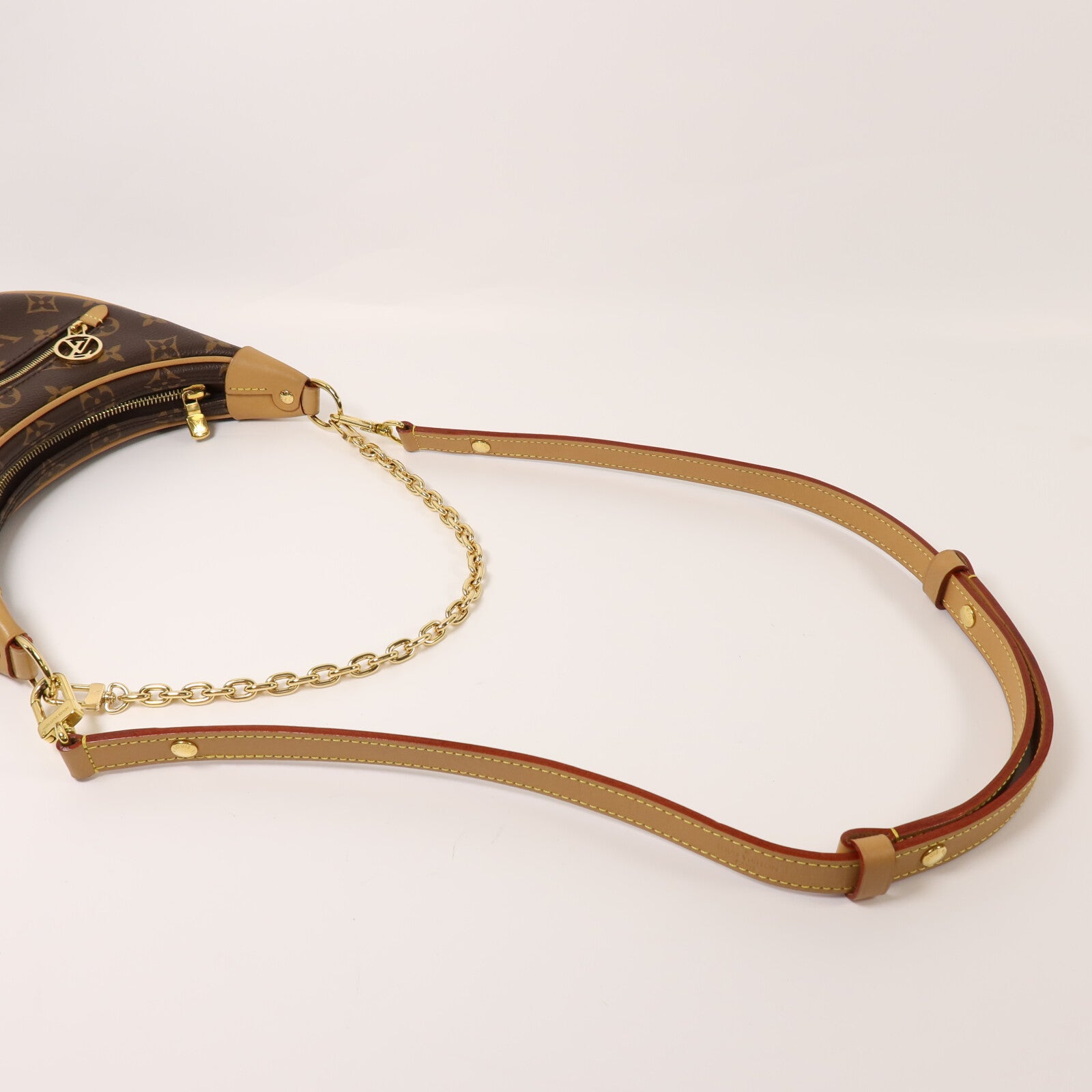 LOUIS VUITTON Monogram Loop金扣肩背袋棕色