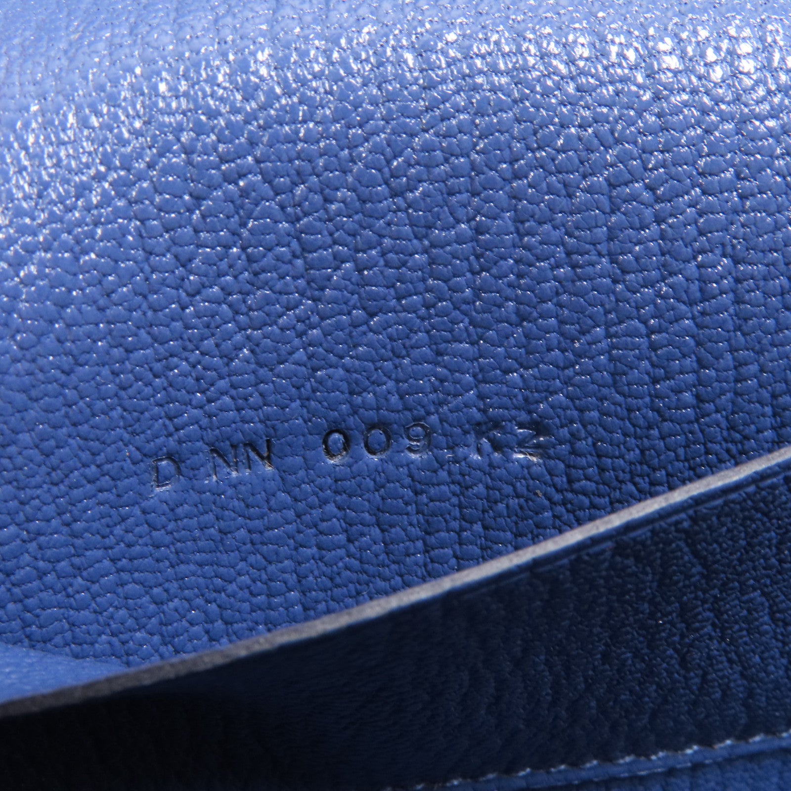 HERMES Chevre皮革Cinhetic To Go Wallet銀扣肩背袋7E Bleu Brighton