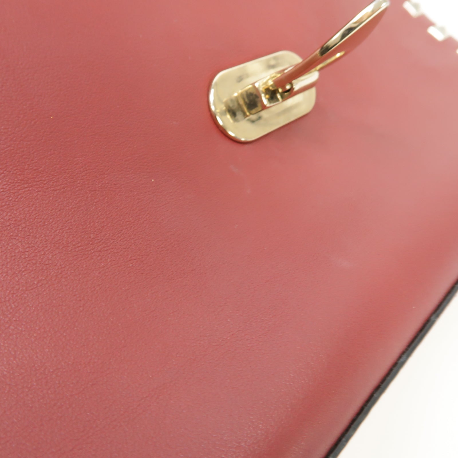 Valentino 羊皮皮革Shoulder Bag金扣肩背袋紅色