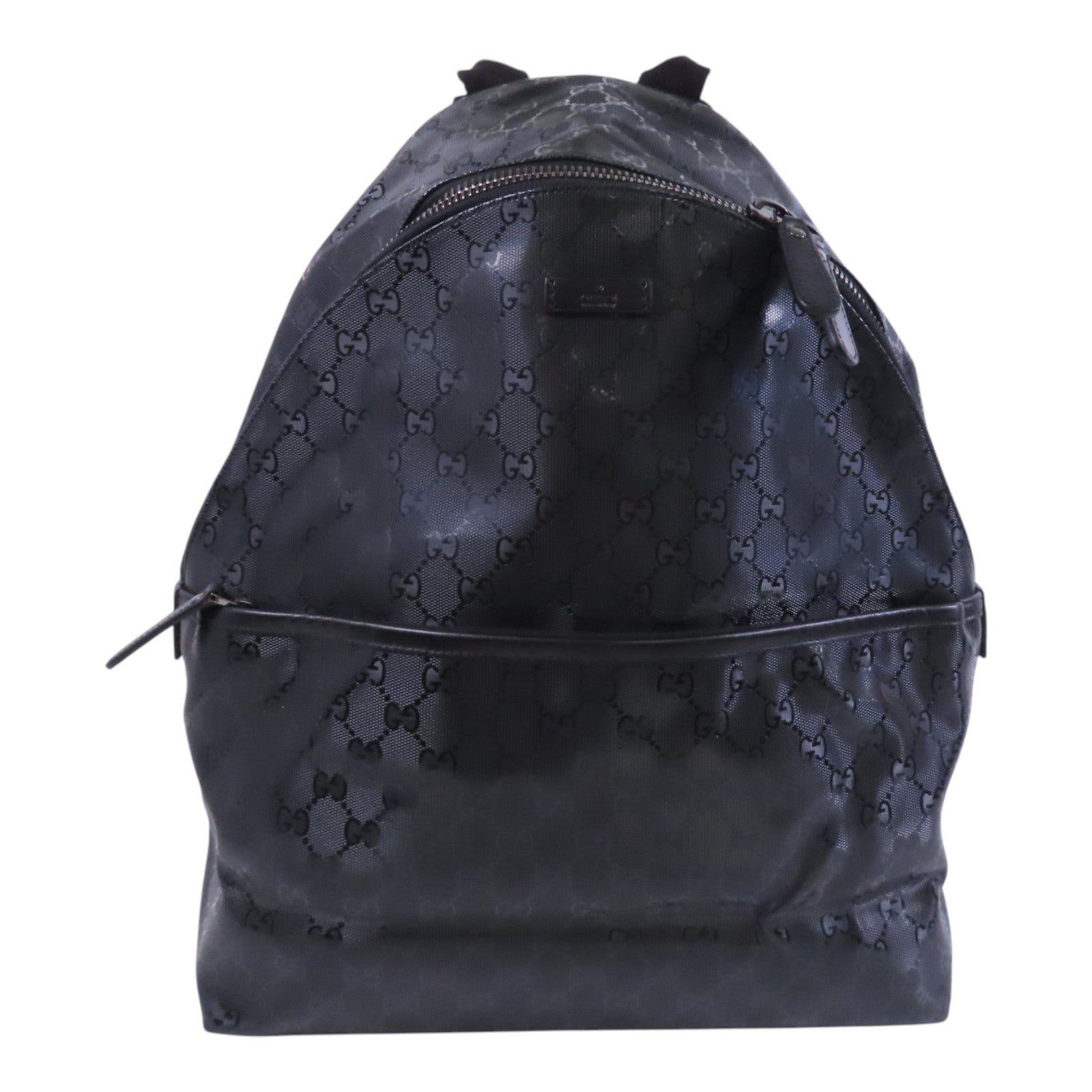 GUCCI 塗層帆布Backpack銀扣背包
