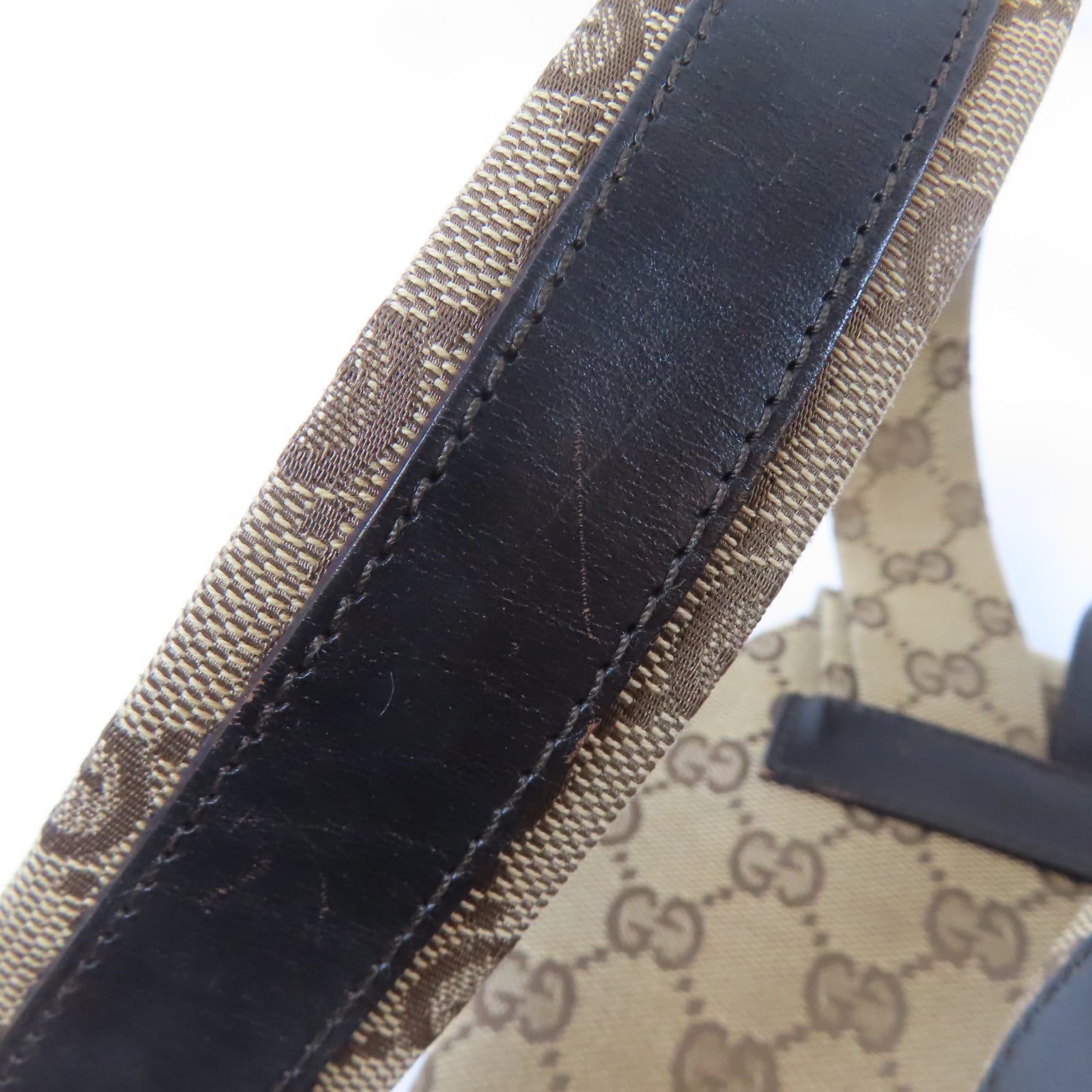 GUCCI 帆布GG Supreme BackPack銀扣背包啡色