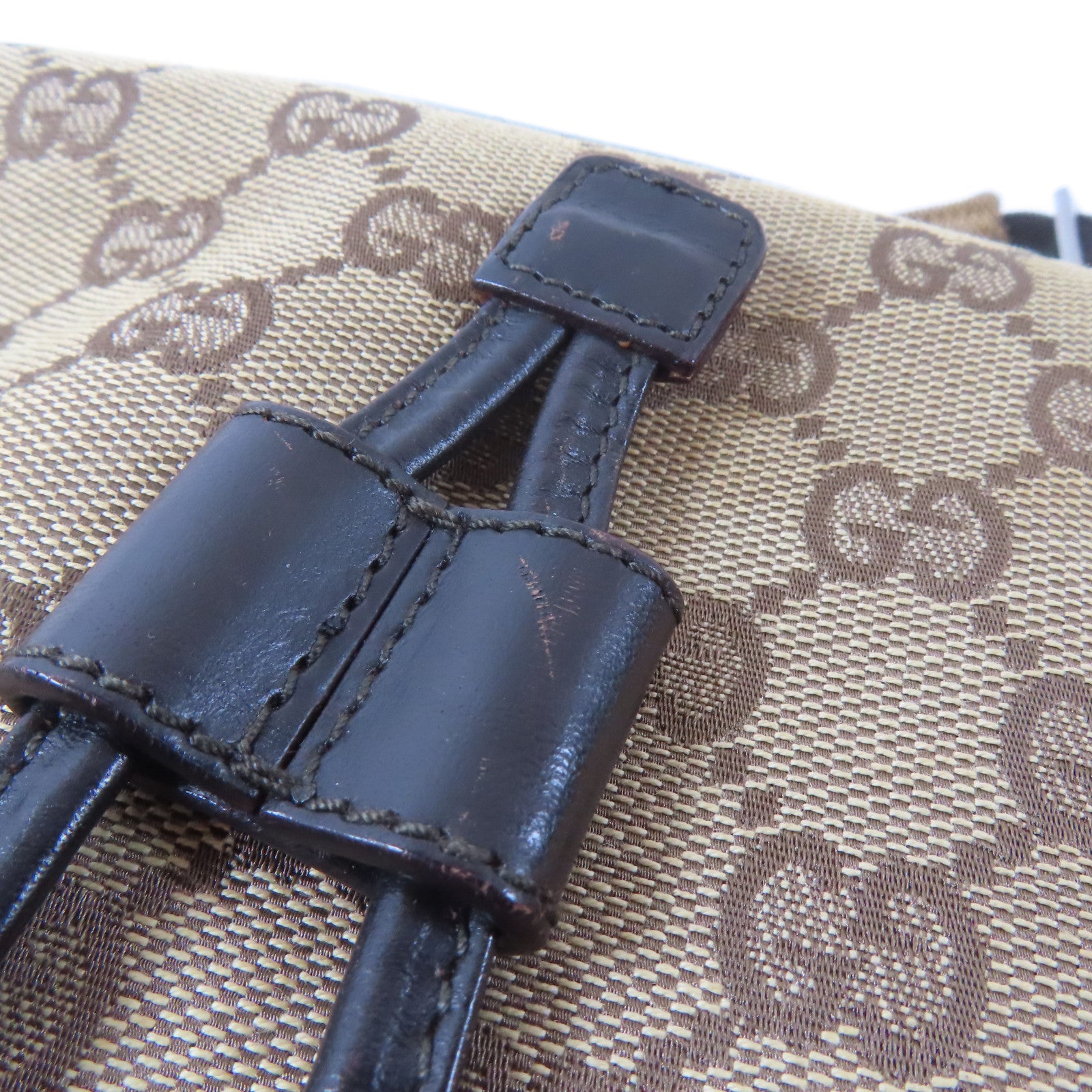 GUCCI 帆布GG Supreme BackPack銀扣背包啡色