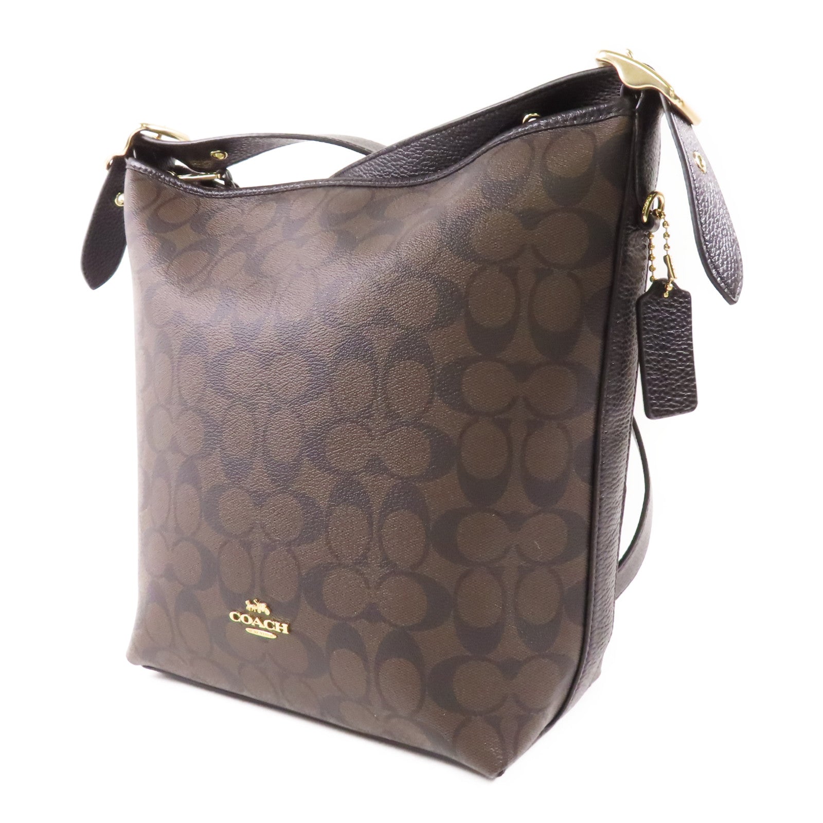 COACH 塗層帆布Shoulder Bag金扣肩背袋