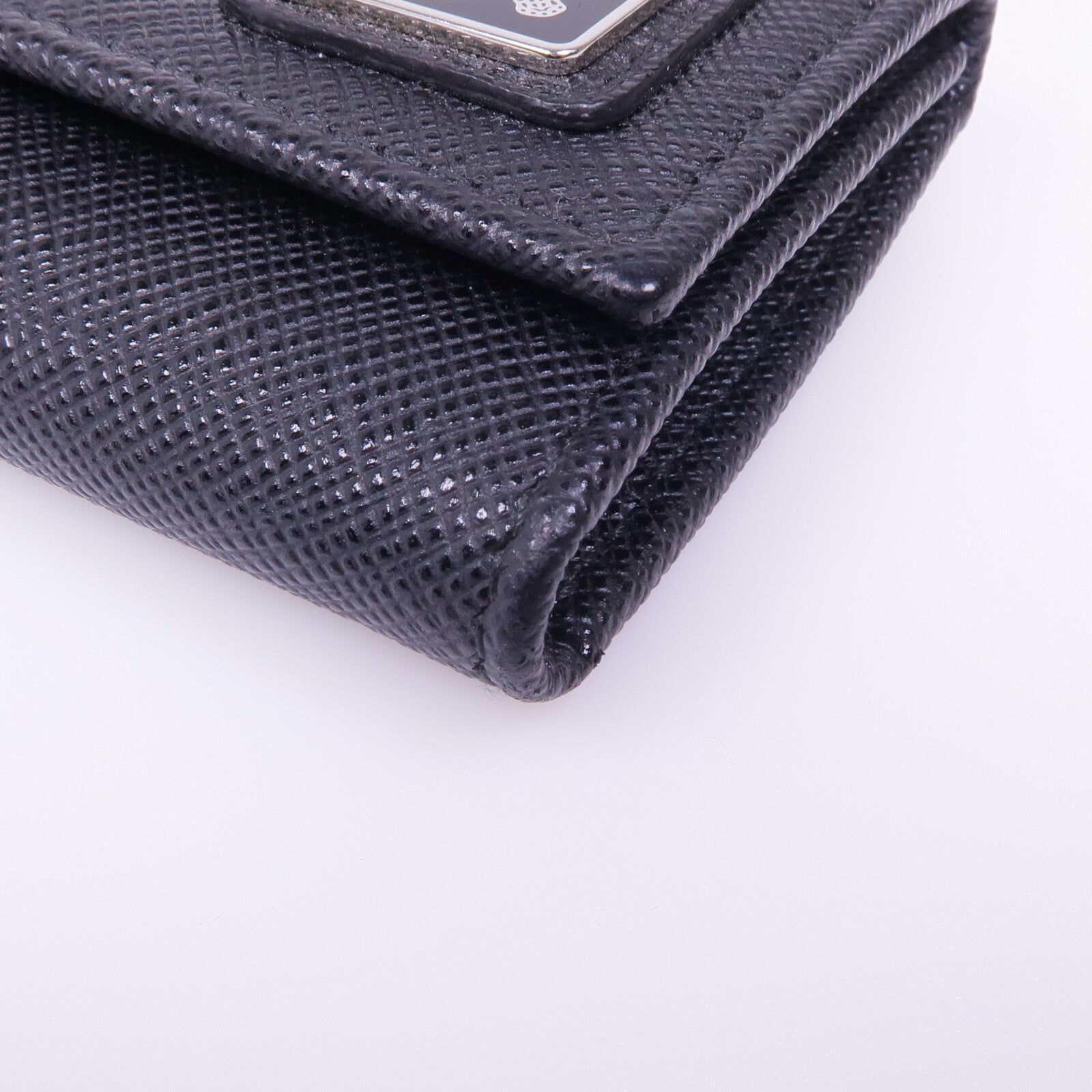 PRADA 牛皮皮革Key Case銀扣鎖匙包