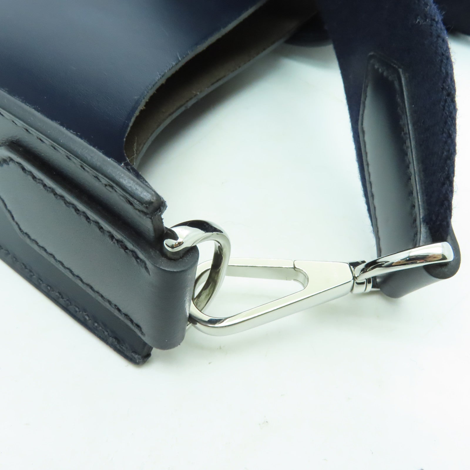 HERMES 【激減優惠】皮革Evelyne Sellier 29銀扣肩背袋Blue Indigo靛藍色