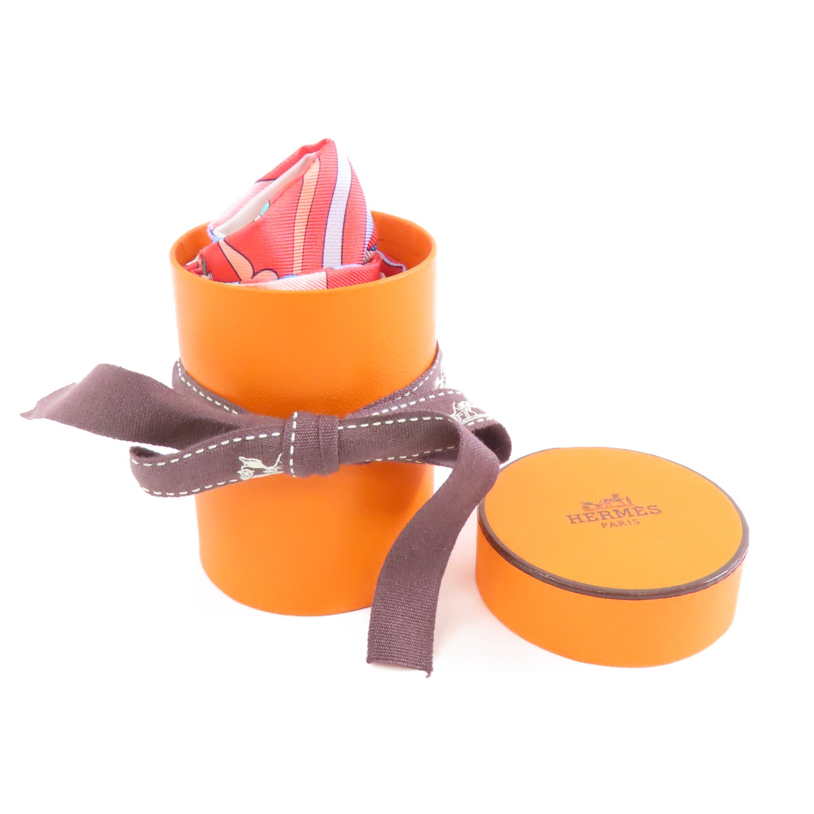 HERMES 絲質Twilly絲巾紅色/粉紅色/彩色