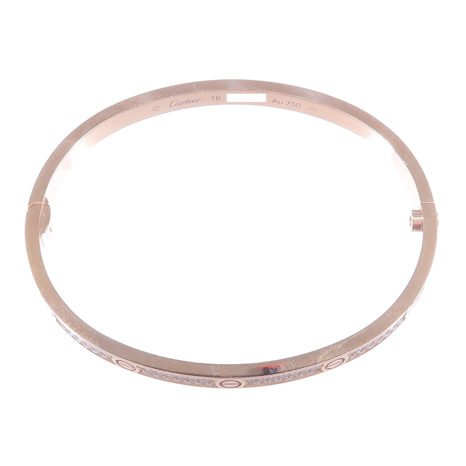 CARTIER 18K玫瑰金Love Bracelet Small Model Full Diamonds鑽石手鐲