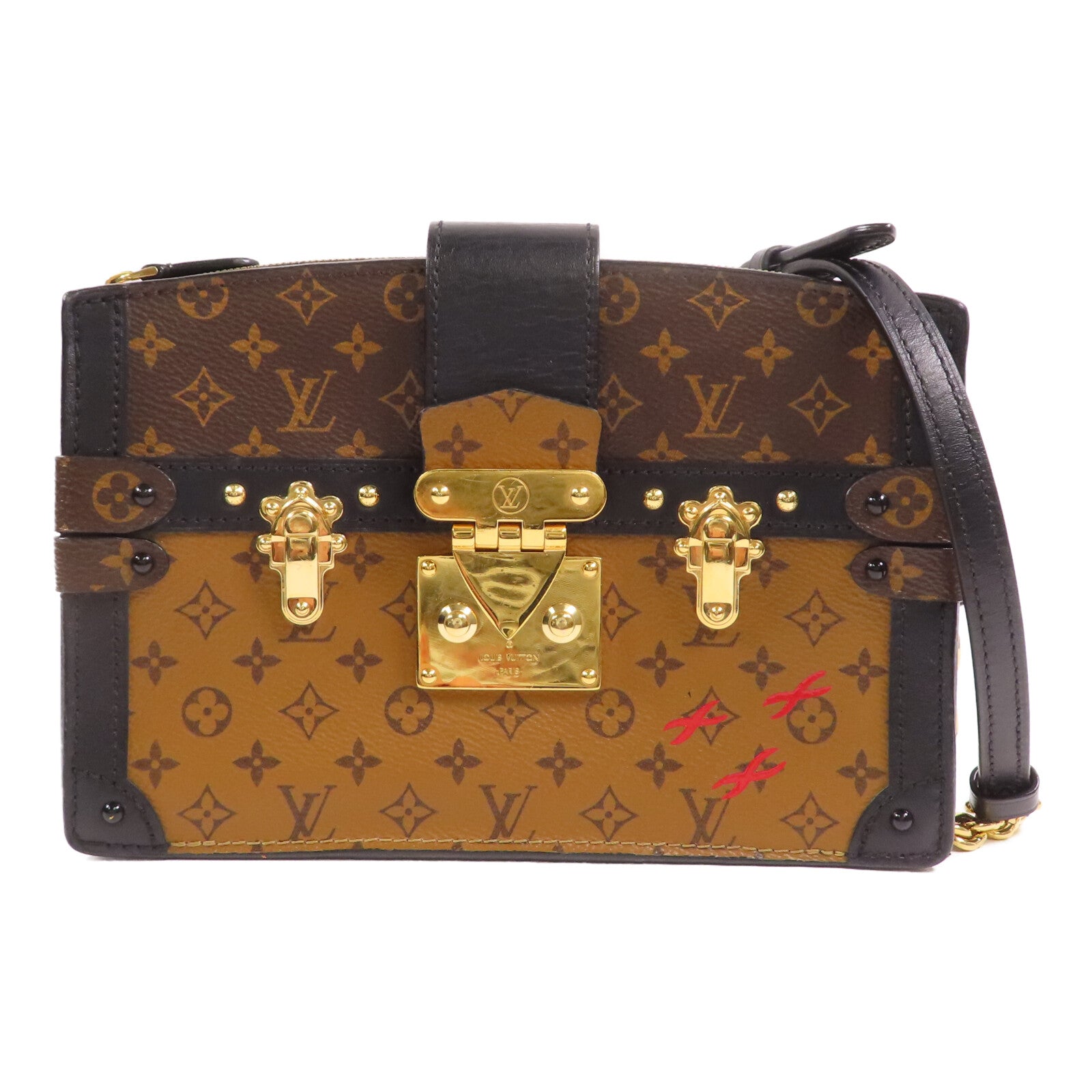 LOUIS VUITTON 【激減優惠】Monogram Reverse Trunk Clutch金扣肩背袋
