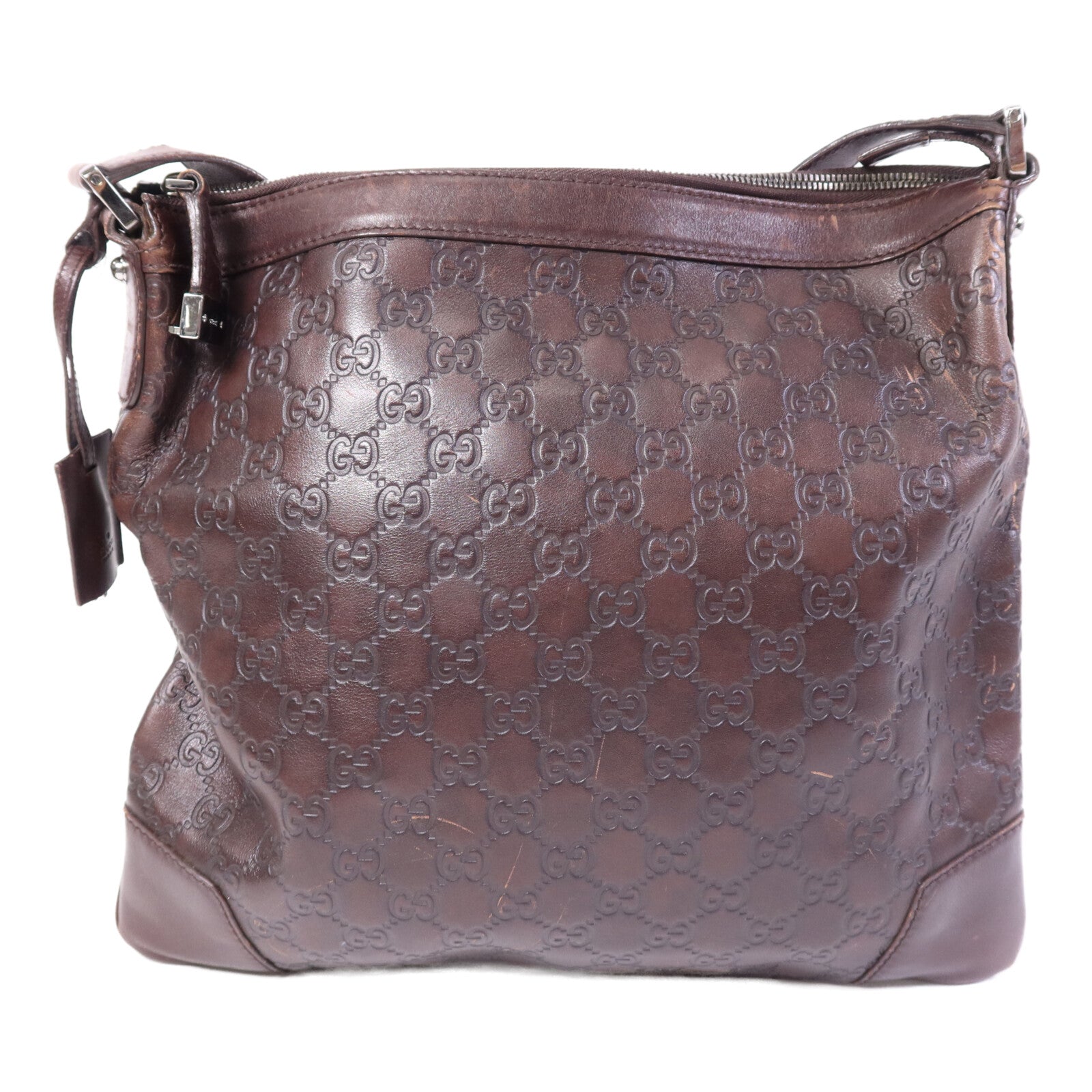 GUCCI 牛皮皮革Shoulder Bag銀扣肩背袋