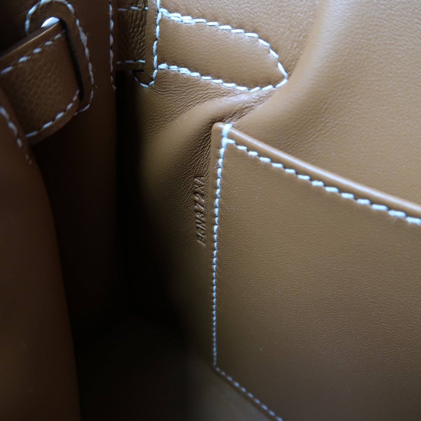 HERMES 【激減優惠】Madame皮革Kelly Elan金扣肩背袋金棕色