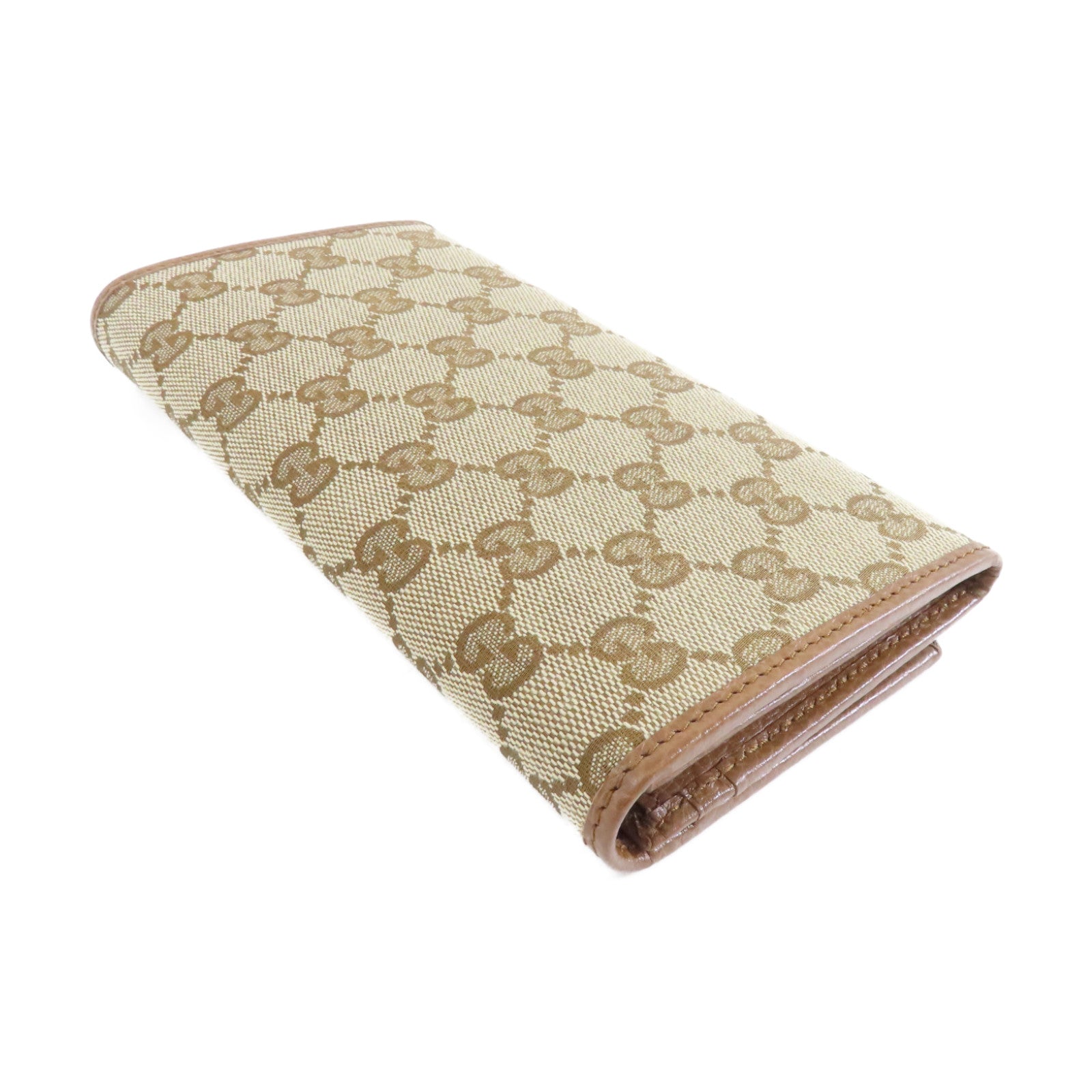 GUCCI 帆布Long Wallet金扣長錢包啡色
