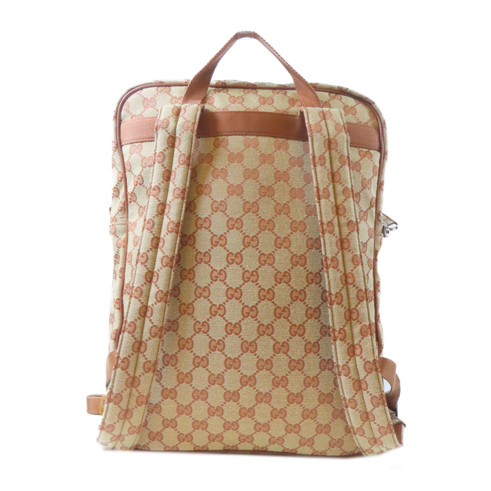 GUCCI 帆布NY Yankees銀扣背包啡色