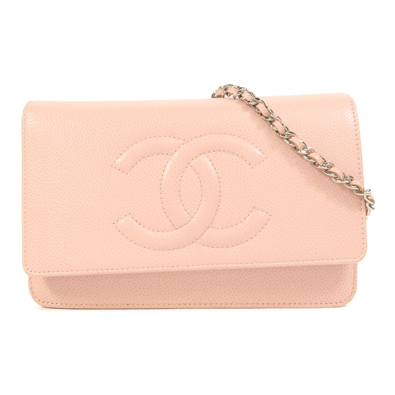 CHANEL 牛皮皮革WOC Wallet On Chain銀扣鏈帶肩背袋