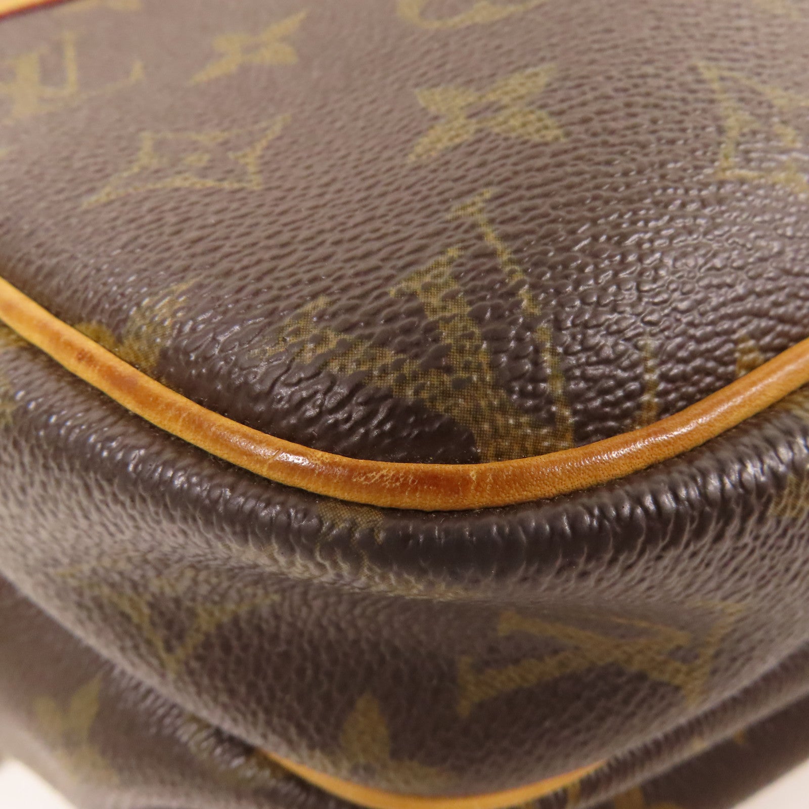 LOUIS VUITTON Monogram Reporter PM金扣肩背袋棕色