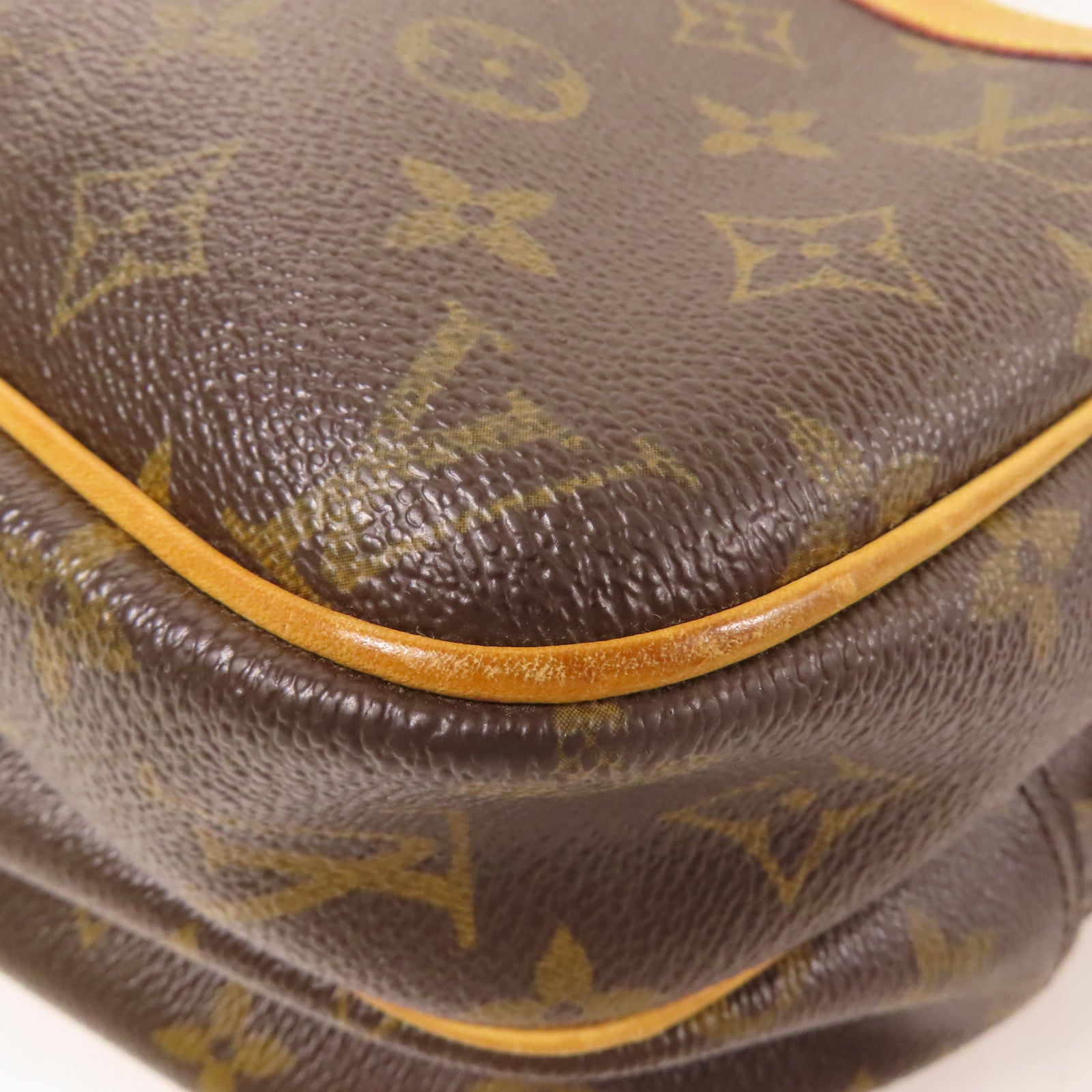 LOUIS VUITTON Monogram Reporter PM金扣肩背袋棕色