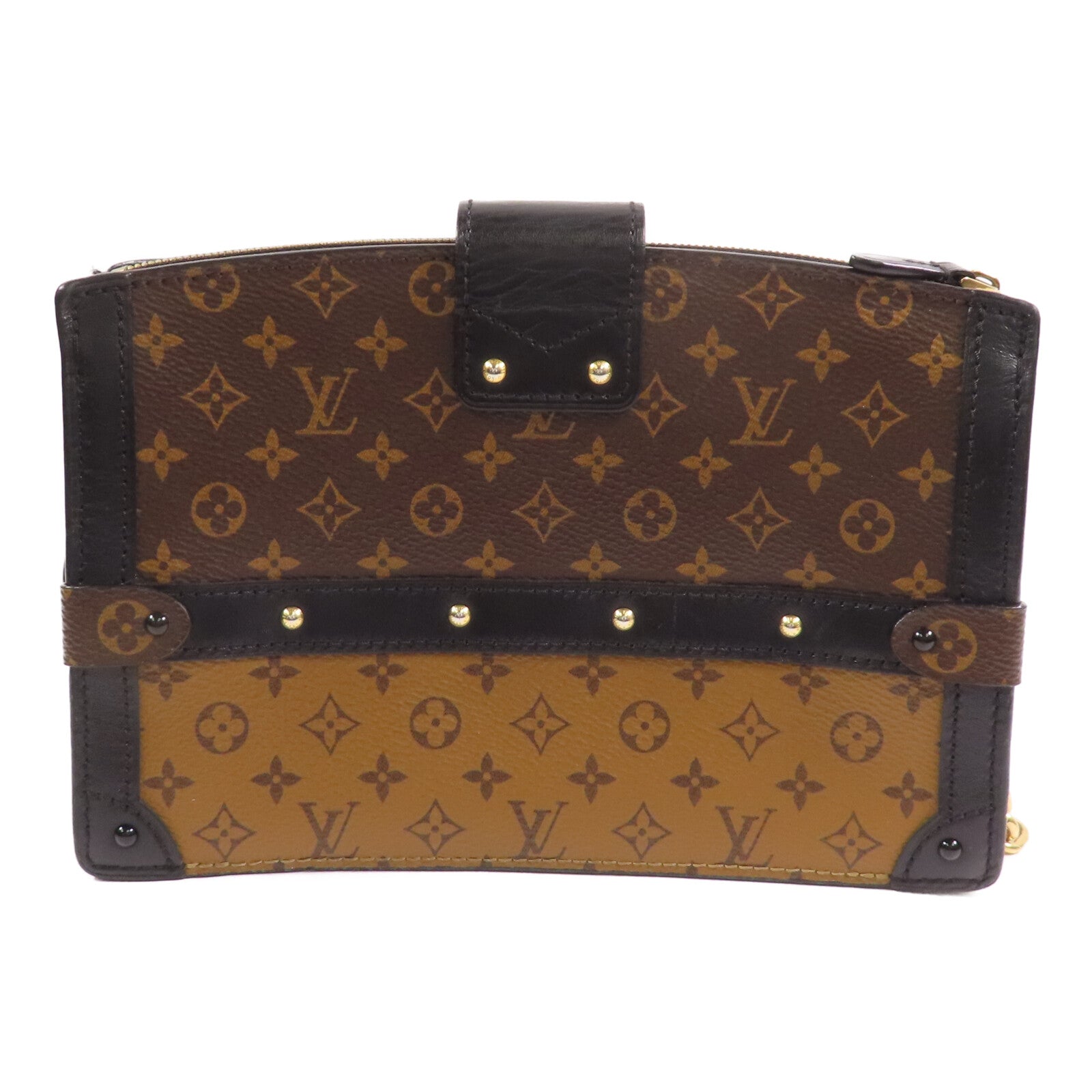 LOUIS VUITTON 【激減優惠】Monogram Reverse Trunk Clutch金扣肩背袋