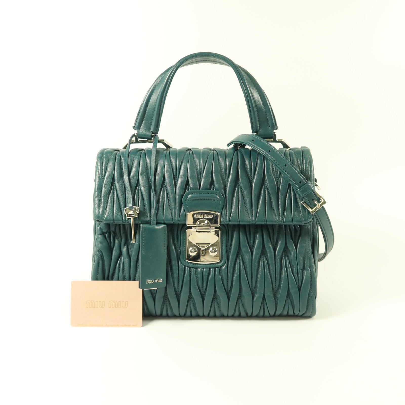 Miu Miu 牛皮皮革Matelasse 2 Way Shoulder Bag手挽肩背兩用袋