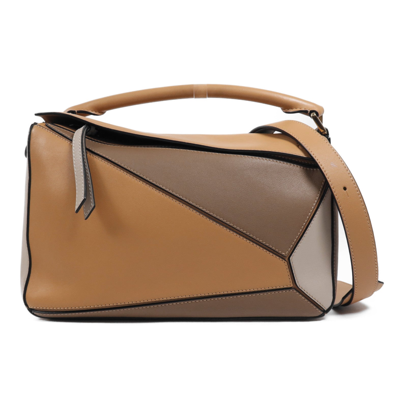 LOEWE 牛皮皮革Puzzle Medium金扣手挽肩背兩用袋