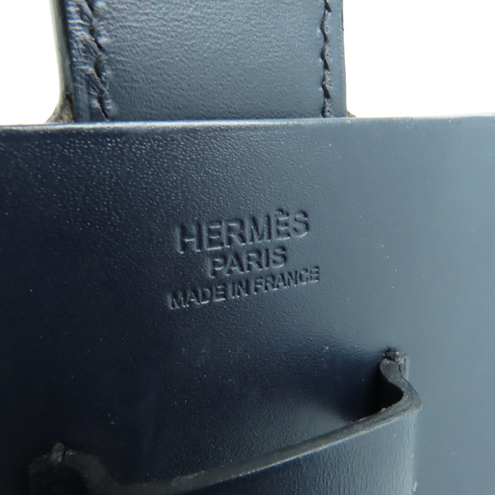 HERMES 【激減優惠】皮革Evelyne Sellier 29銀扣肩背袋Blue Indigo靛藍色